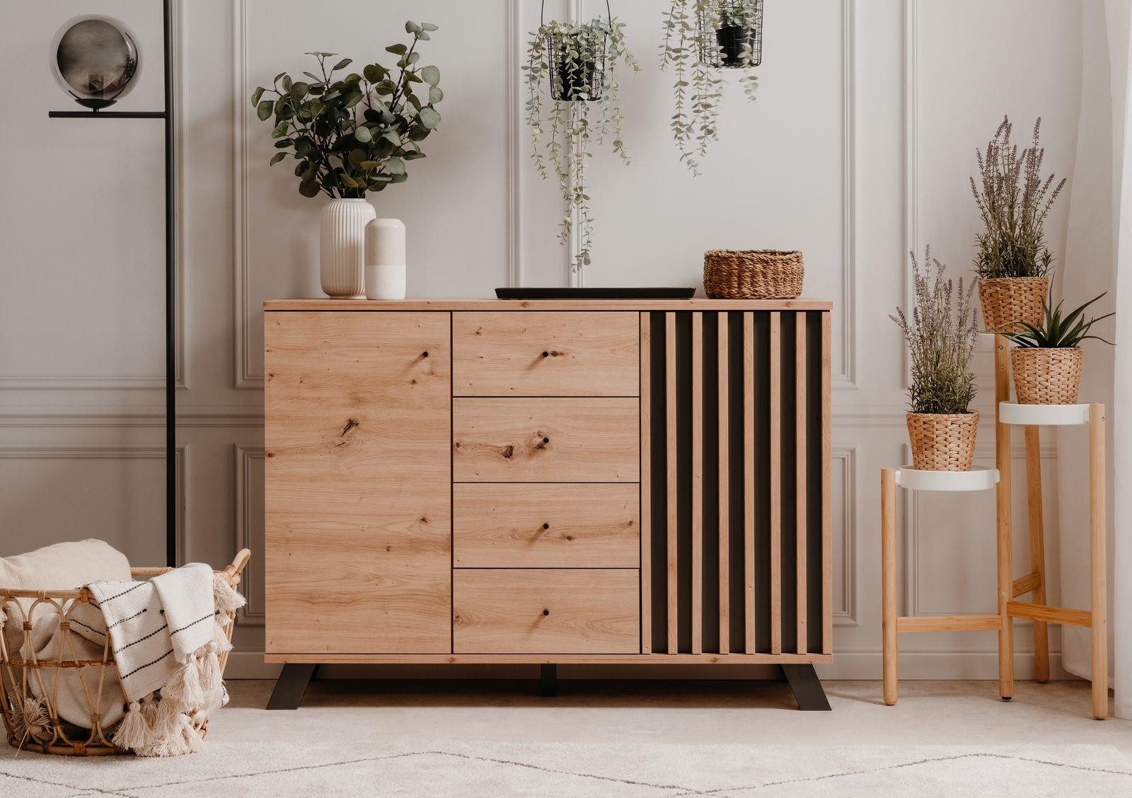 möbelvita Kommode Kommode Jakarta 01B in Artisan Oak / Anthrazit