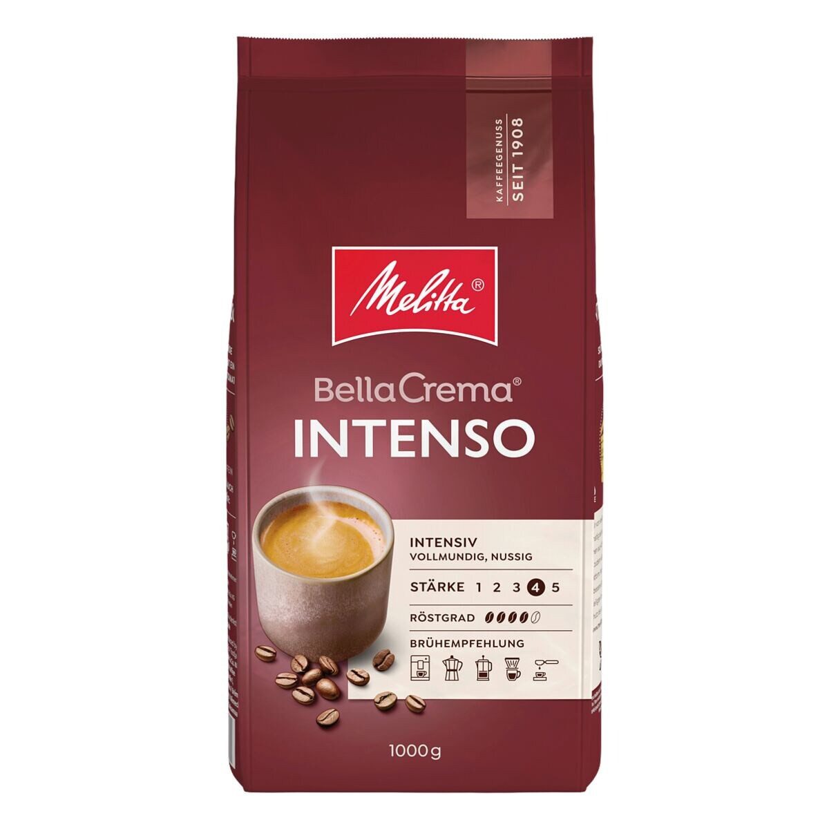 Melitta Kaffee BellaCrema® Intenso, 1000 g, ganze Bohnen