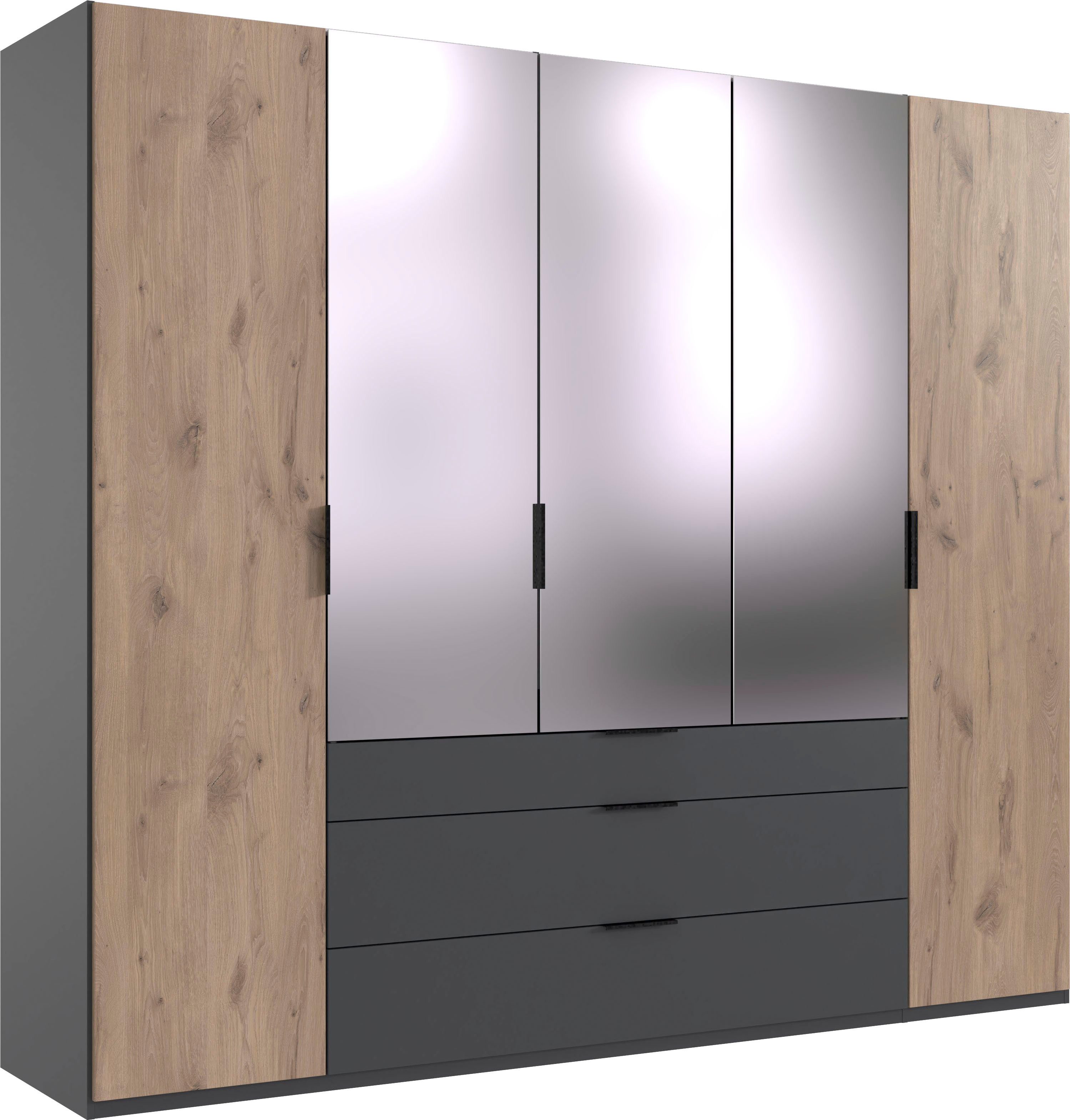 Wimex Drehtürenschrank Burgos by fresh to go mit extra großen Schubladen, mit Spiegeltüren