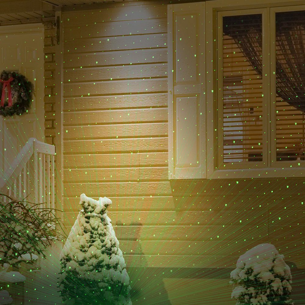 IP44 Gartenprojektor, Innen ohne Sternenhimmel Aussen LED Leuchtmittel, Grün, Gartenstrahler, monzana Projektor 100m² Weihnachten Timer