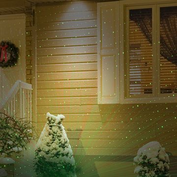 monzana Gartenstrahler, Gartenprojektor, ohne Leuchtmittel, Grün, LED Projektor 100m² Weihnachten Aussen Innen IP44 Timer Sternenhimmel