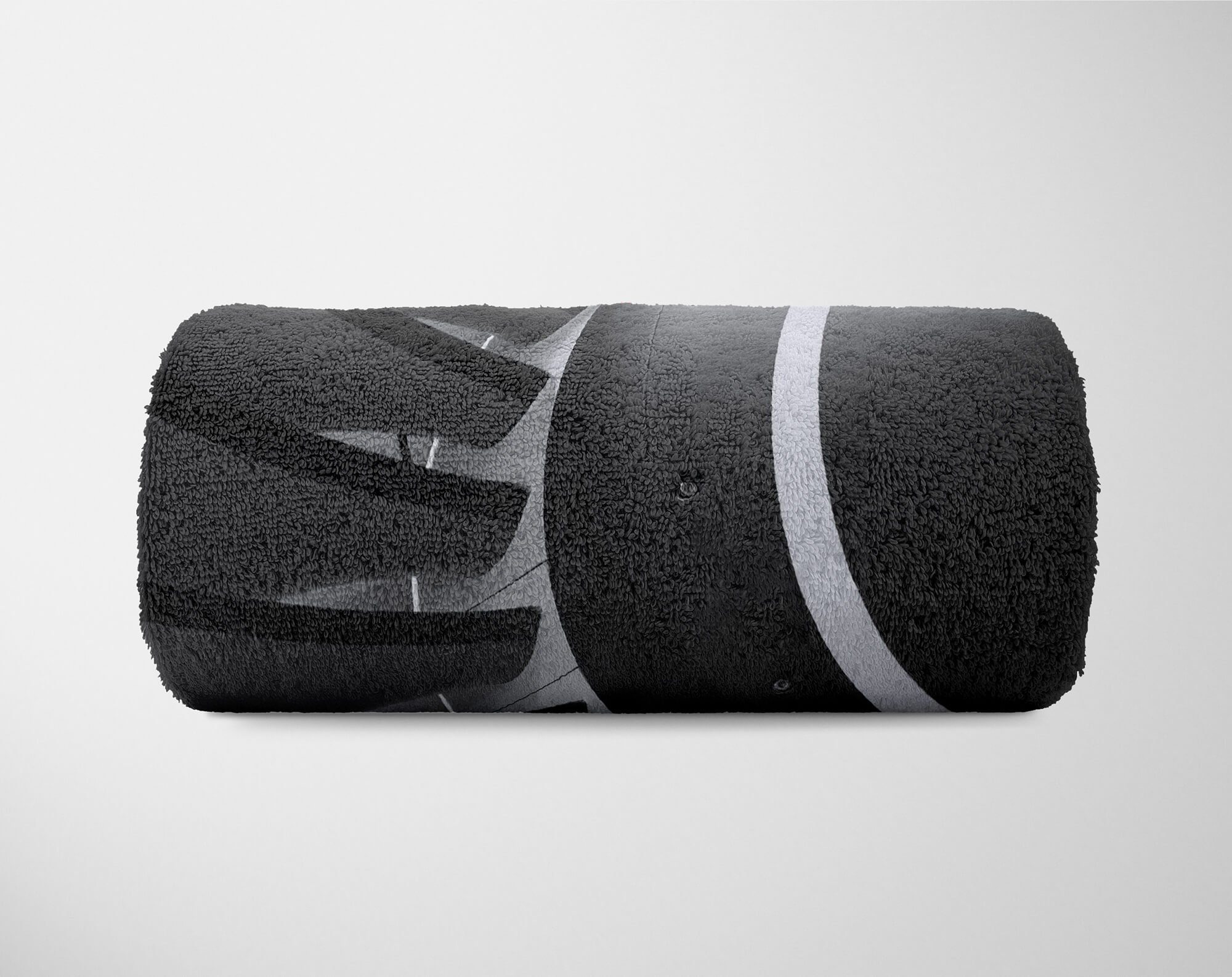 Handtuch Baumwolle-Polyester-Mix Turbi, Saunatuch Handtücher Sinus (1-St), mit Handtuch Fotomotiv Weiß Art Kuscheldecke Strandhandtuch Schwarz