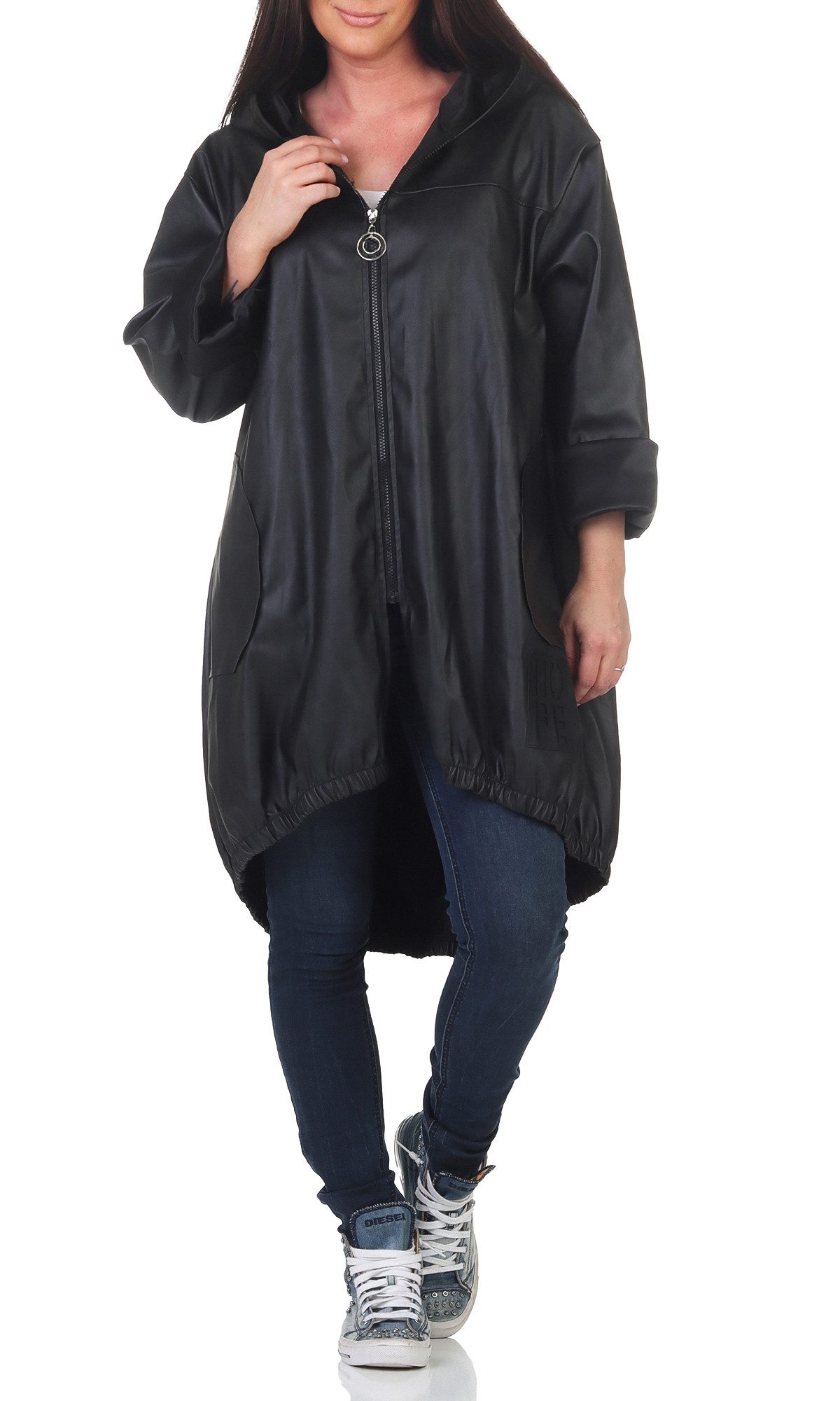 simaranda Regenjacke Damen Jacke 35346 38-42 Schwarz Unifarben günstig online kaufen