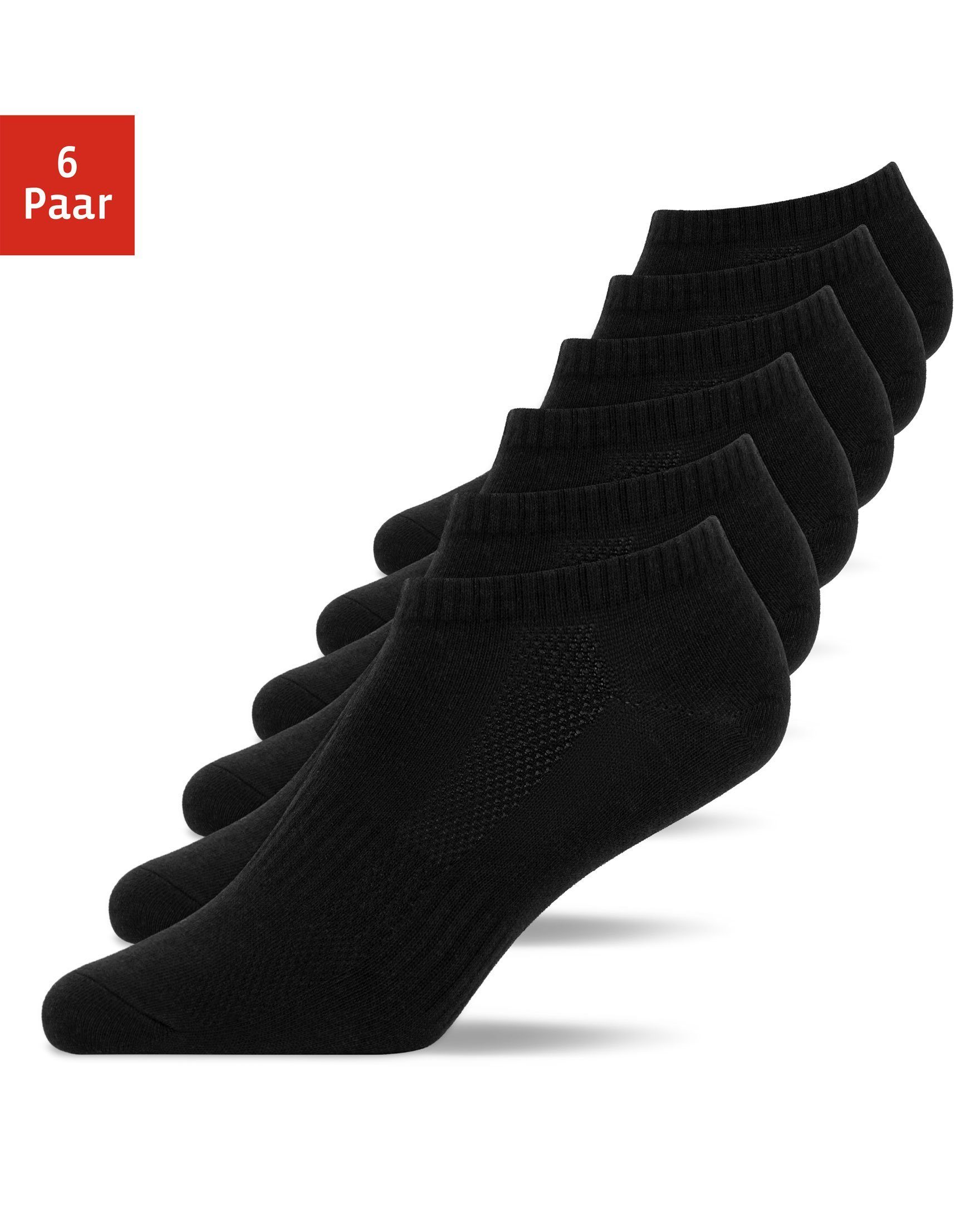 SNOCKS Шкарпетки для кросівок kurze Шкарпетки für Herren & Damen (6-Paar) aus Bio-Baumwolle, für jeden Schuh und Anlass