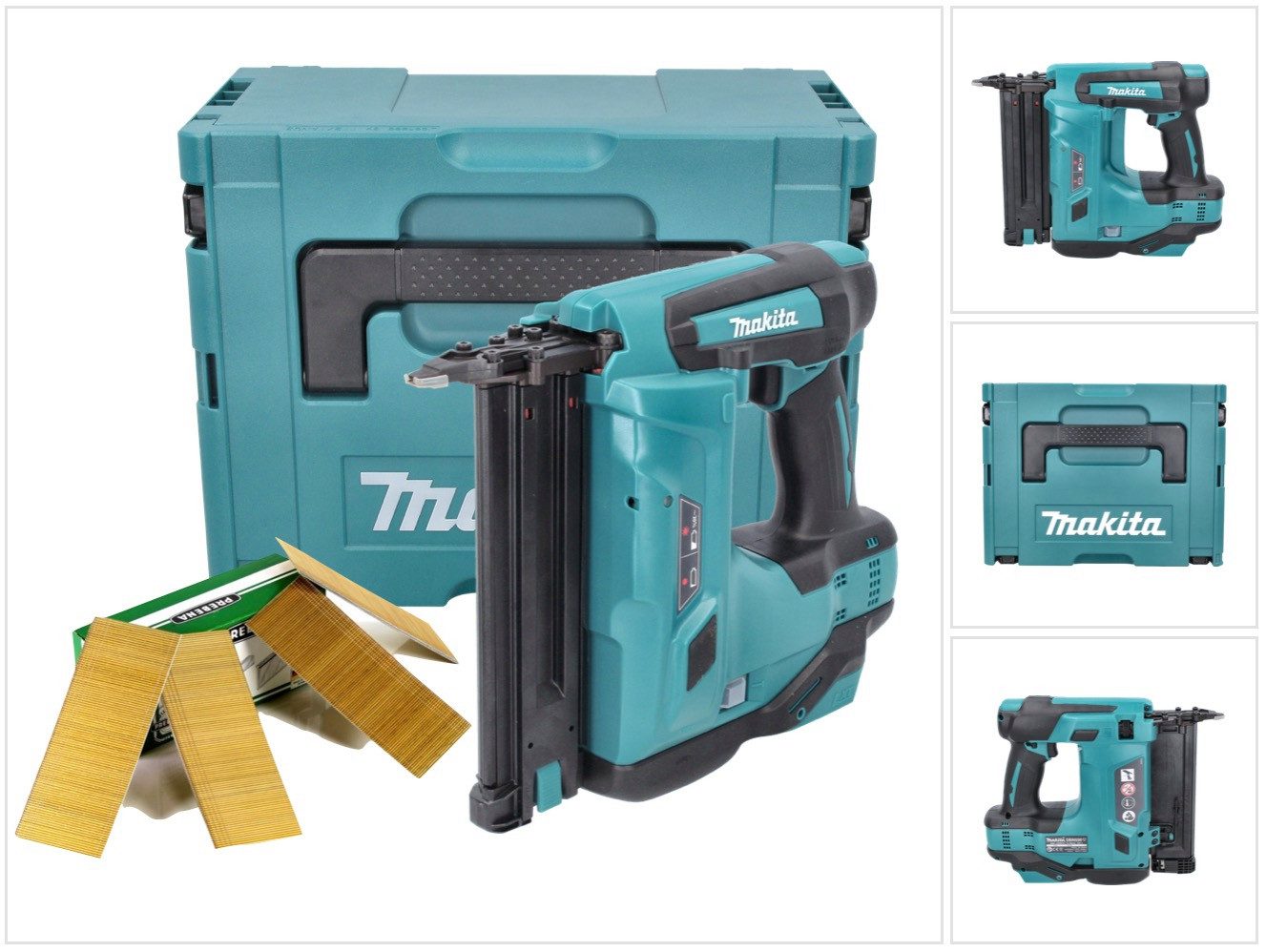Makita Stauchkopfnagler DBN 500 ZJ Akku 18 V 15-50 mm + Stauchkopfnägel 50 mm 20000 Stück