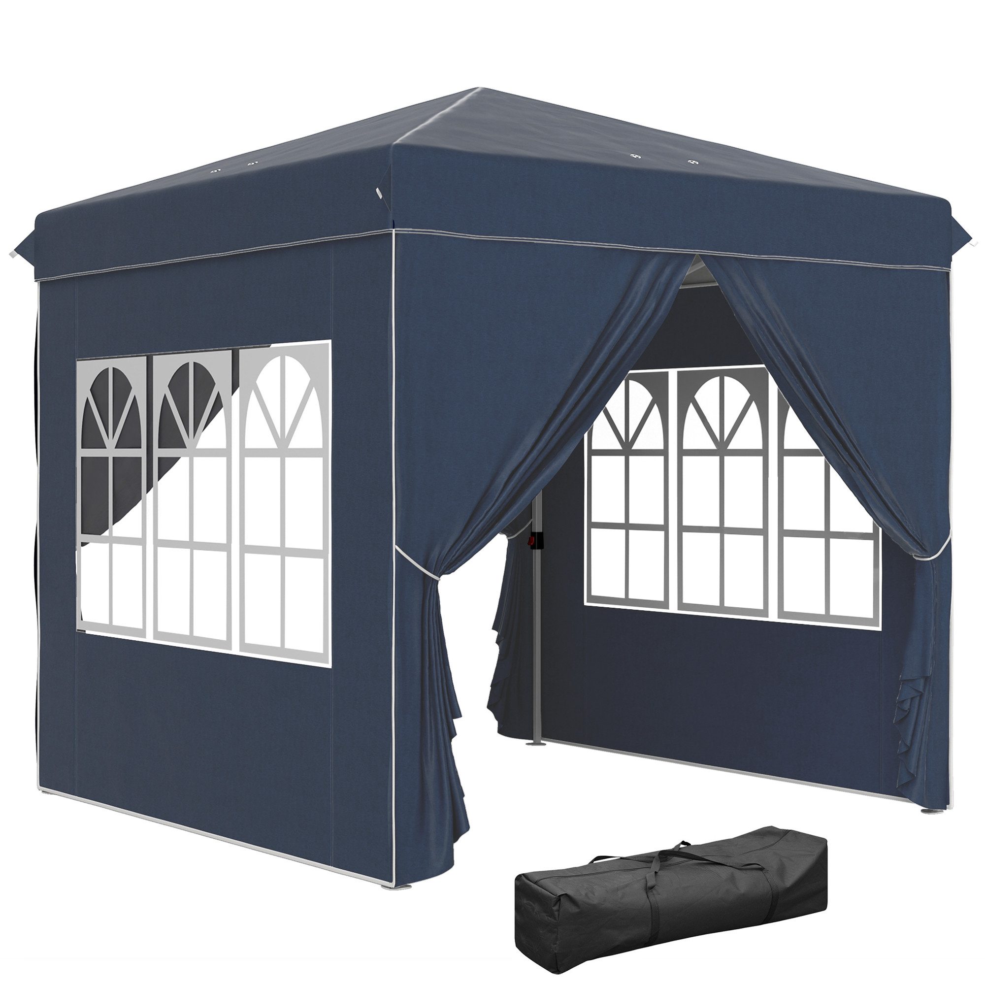 Outsunny Faltpavillon 2,5x2,5m, wasserabweisend stabil winterfest, günstig online kaufen