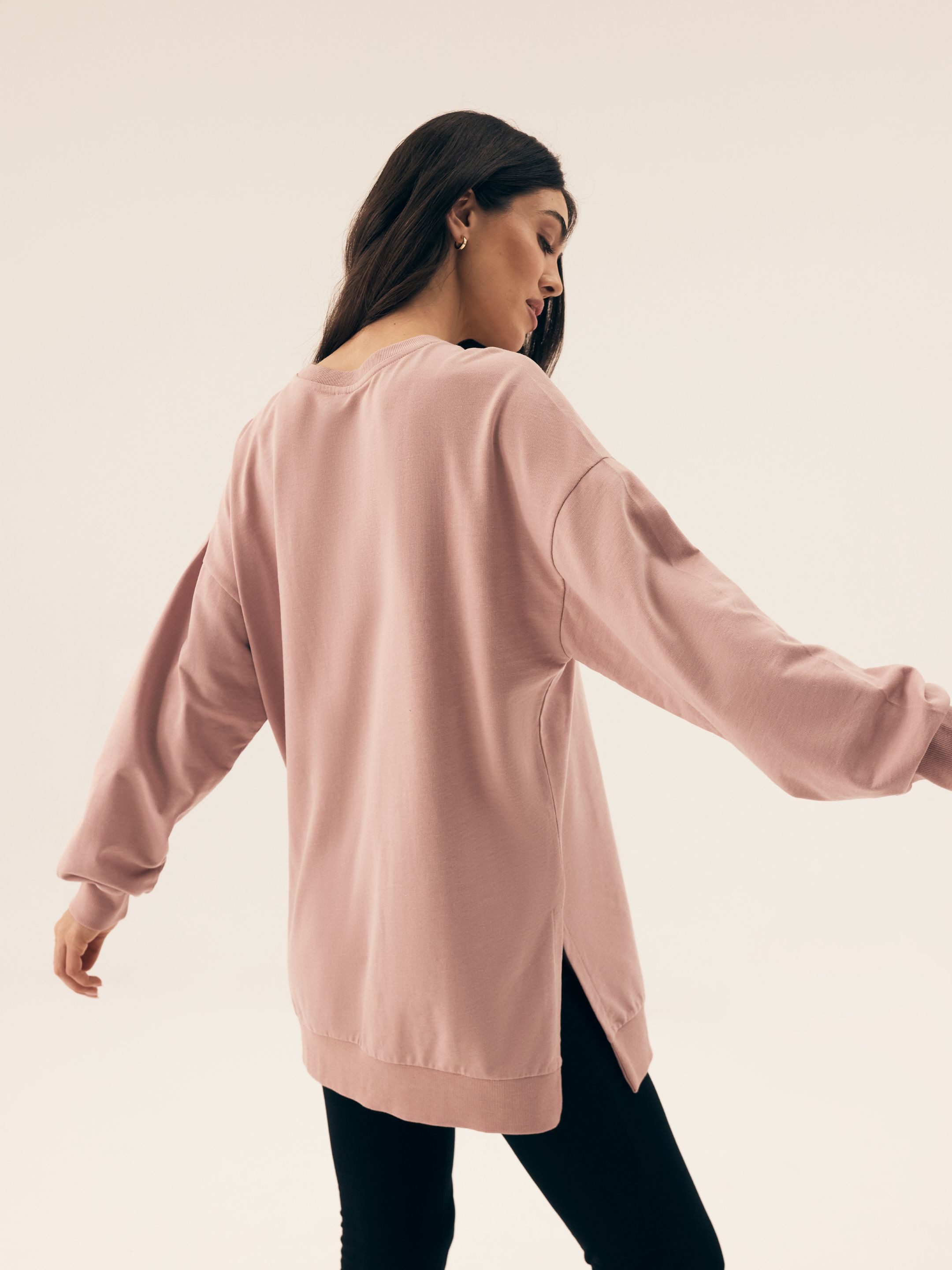 ESOTIQ Sweatshirt Sweatshirt Ray, Oversize, Longline, U-Boot-Ausschnitt