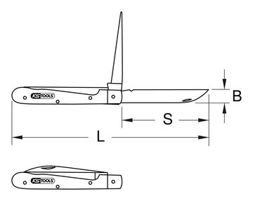 KS Tools Elektriker-Klappmesser, 2 Spitzklingen