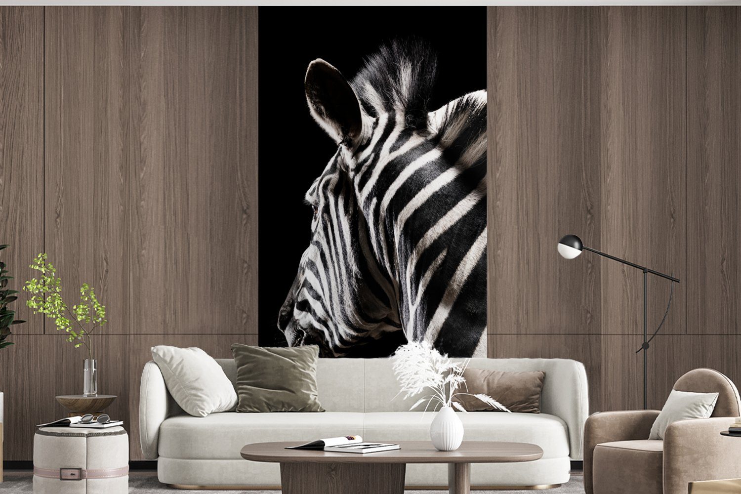 MuchoWow Fototapete - Schlafzimmer Wohnzimmer Tiere - Küche, (2 Wilde Matt, St), Fototapete für Zebra Muster, Vliestapete bedruckt