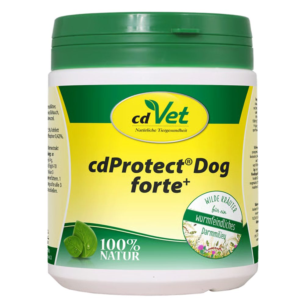 cdVet cdProtect Dog forte+, Nahrungsergänzungsmittel für: Hunde, Wilde Kräuter für ein wurmfeindliches Darmmilieu