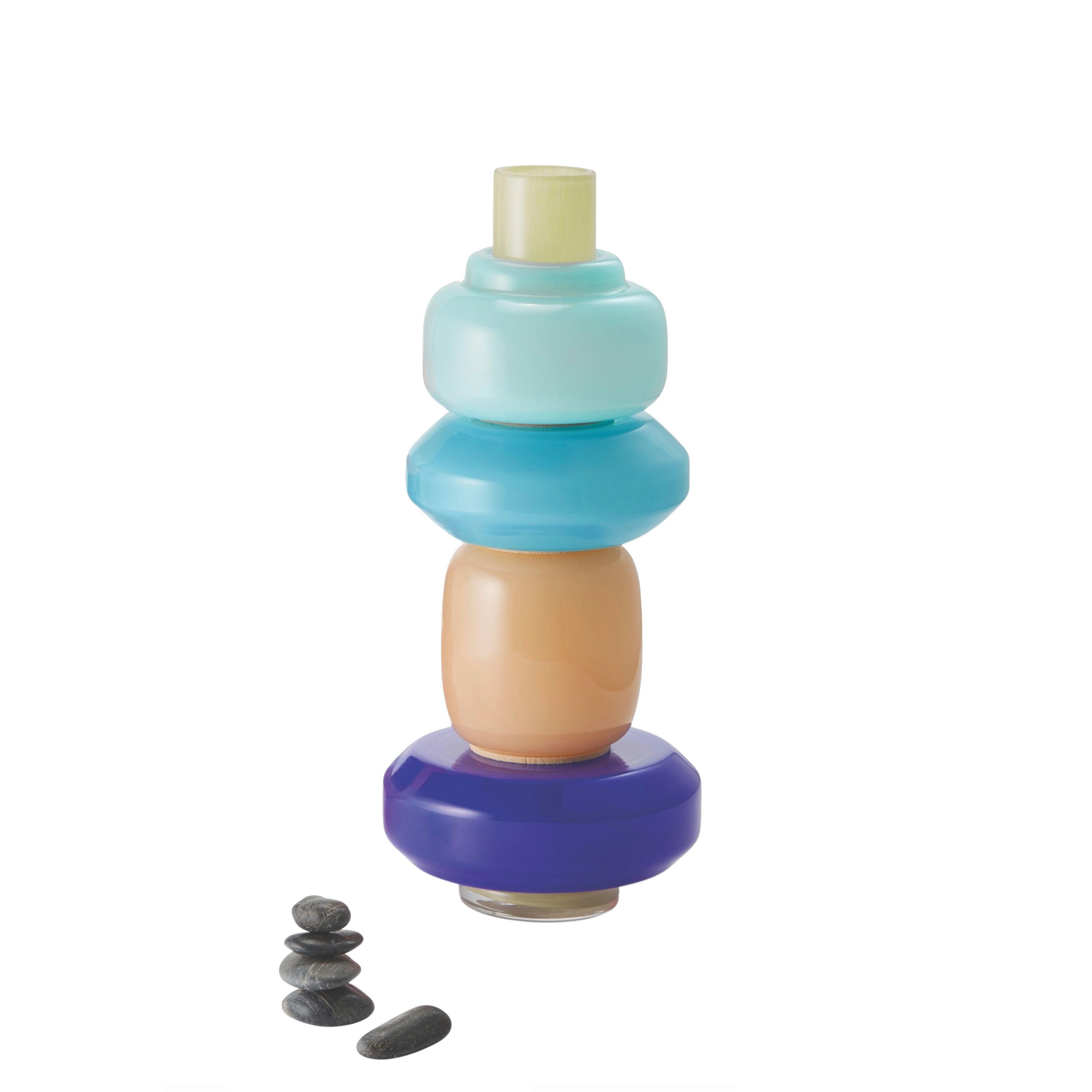 PHILIPPI Dekovase Bianetti, Modular, mundgeblasen, Mehrfarbig, 16 x 16 x 36,5cm