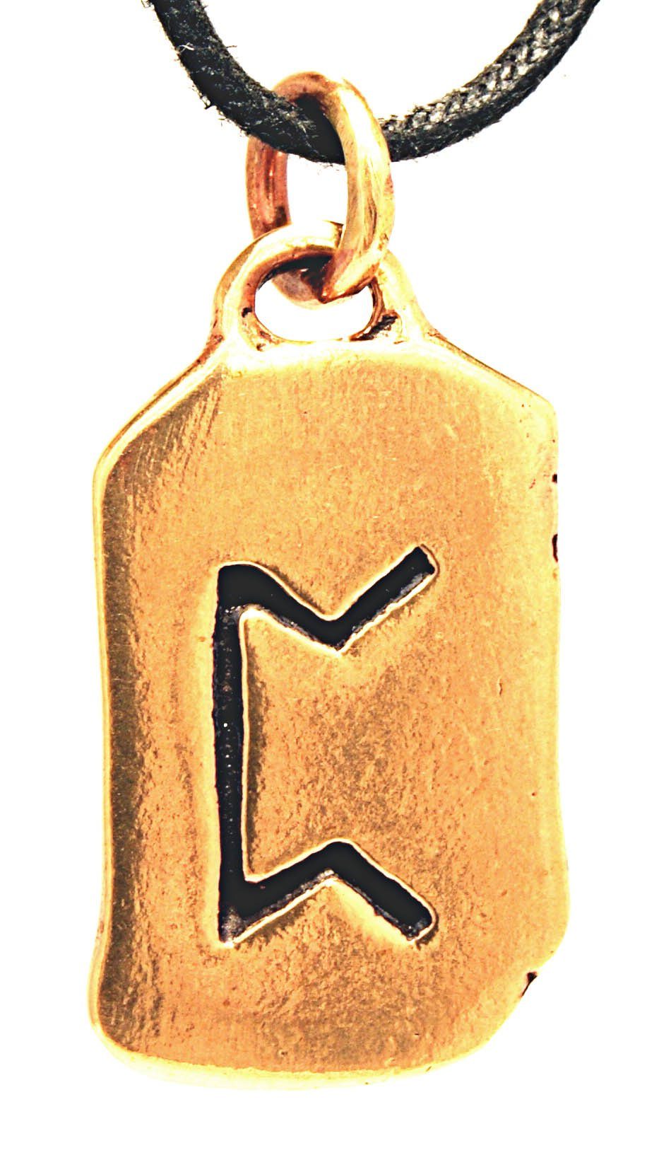 of Kiss Anhänger Perthro Rune Buchstabe P Würfelbecher Leather Runen Bronze Kettenanhänger