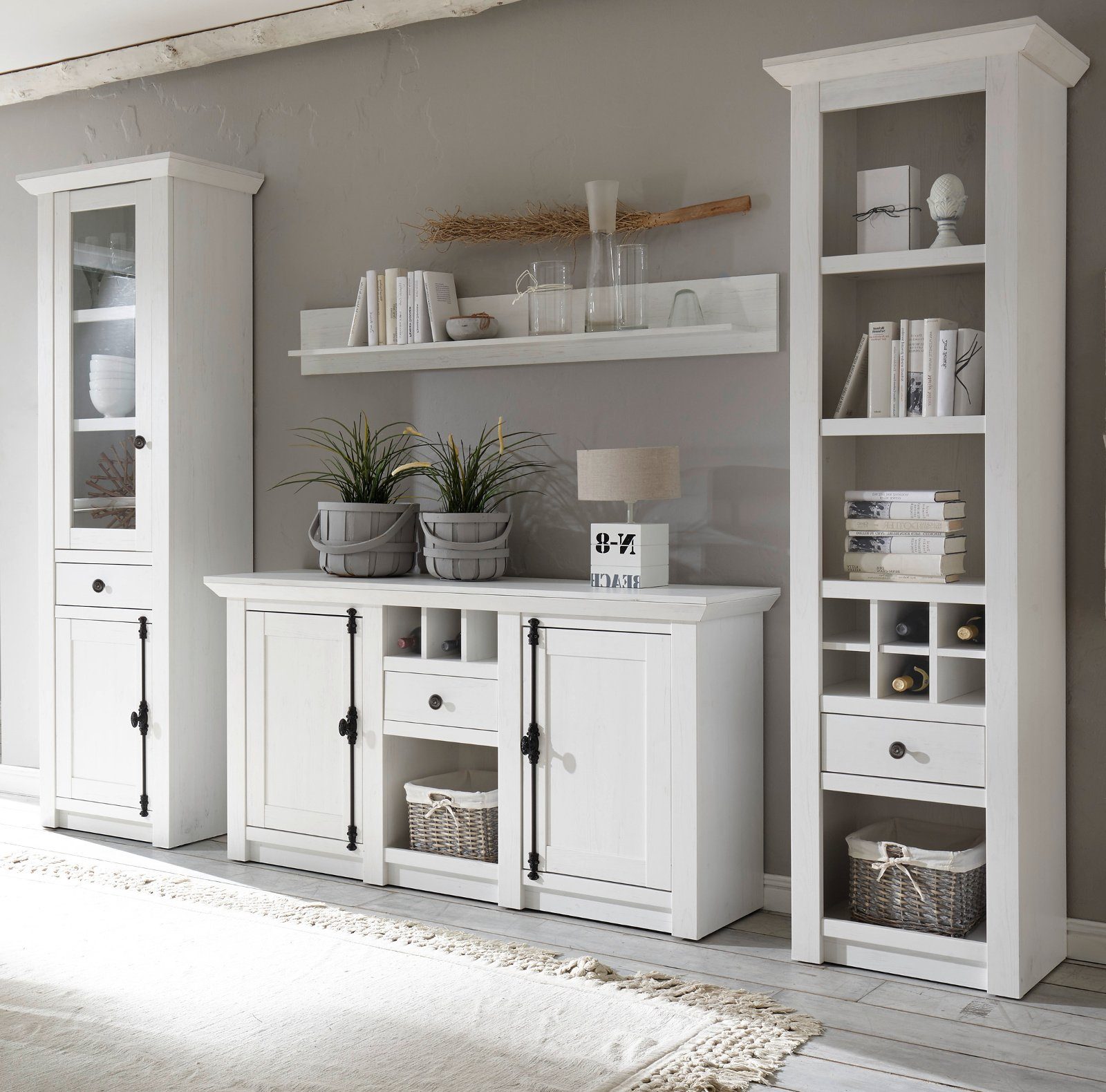 Furn.Design Wohnwand Hooge, (Wohnzimmer Set 4-teilig günstig online kaufen