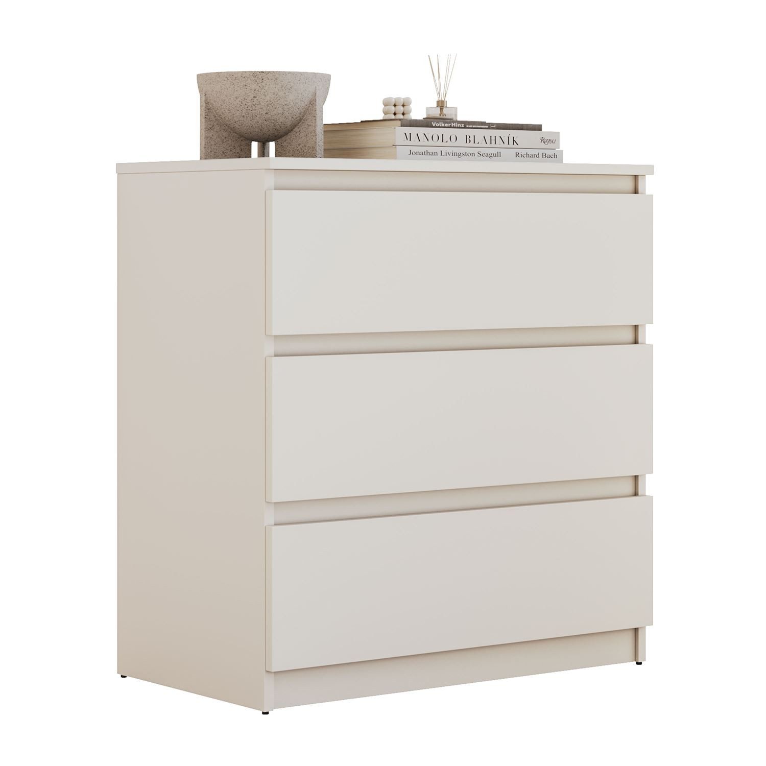 Lookway Kommode HANA M3 mit 3 Schubladen – modernes Design & praktische Aufbewahrung, Breite: 70 cm