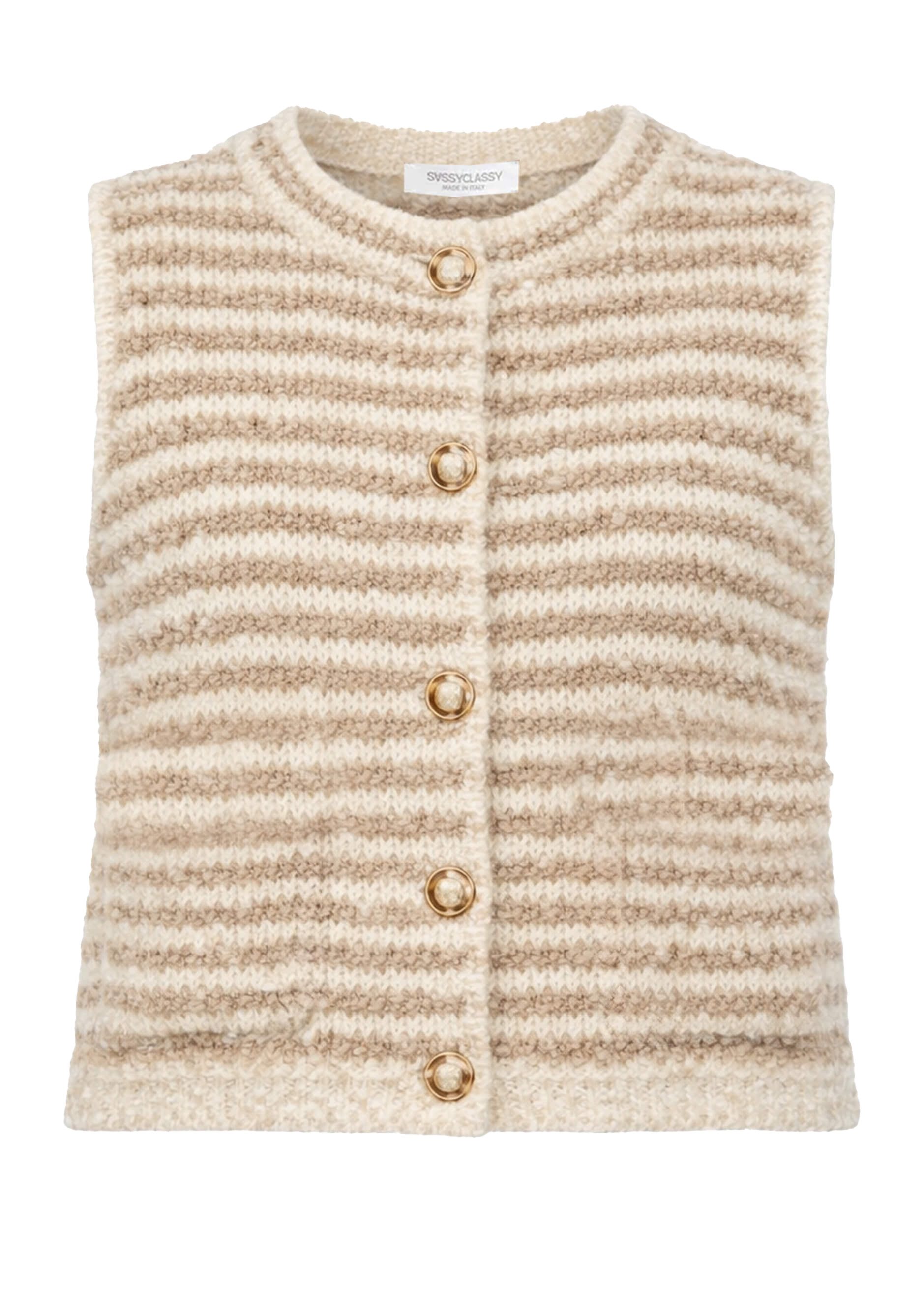 SASSYCLASSY Kurzweste Bouclé-Weste mit aufgesetzten Taschen für Damen Weich günstig online kaufen