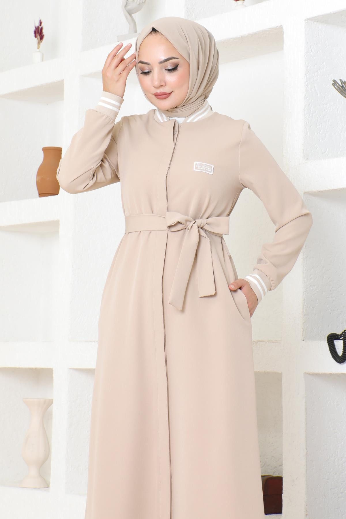 MODAMİHRAM Maxikleid Geknöpfter Ripp-Abaya günstig online kaufen