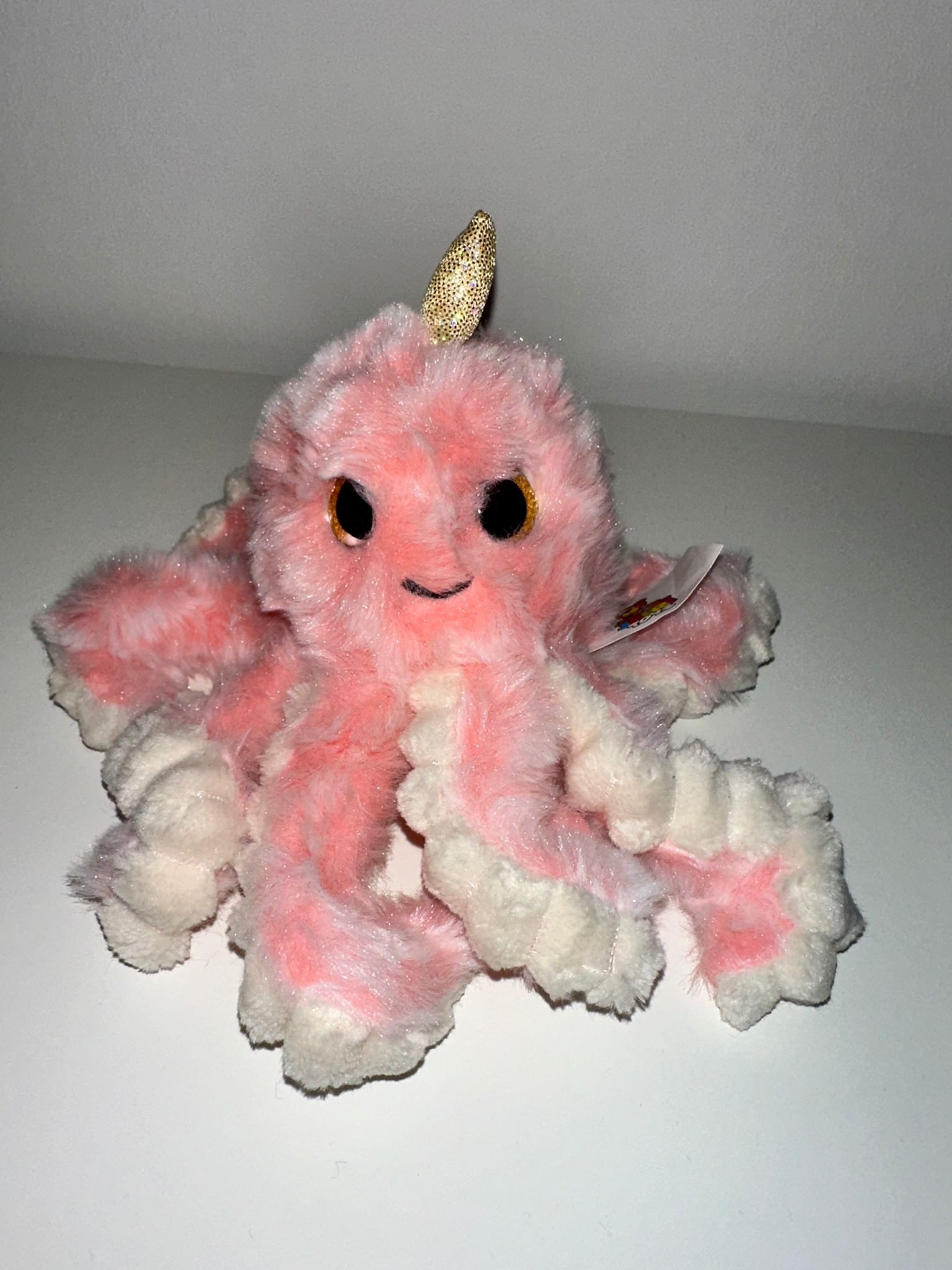 Kuscheltier Krake Plüsch Spielzeug Octopus Kuscheltier Krake rosa 15 cm Bagclip