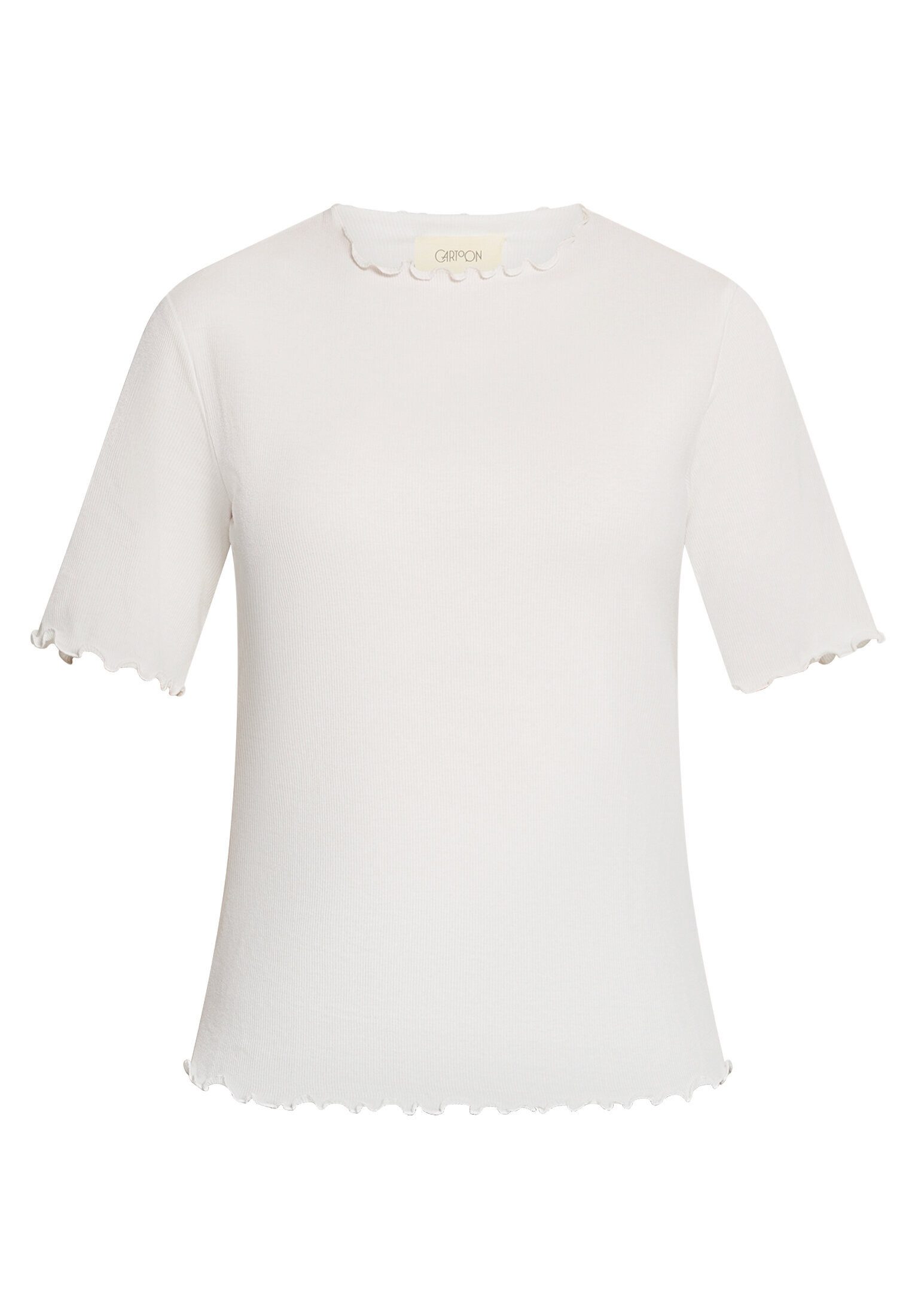 Cartoon Kurzarmshirt Damen mit Kragen (1-tlg)