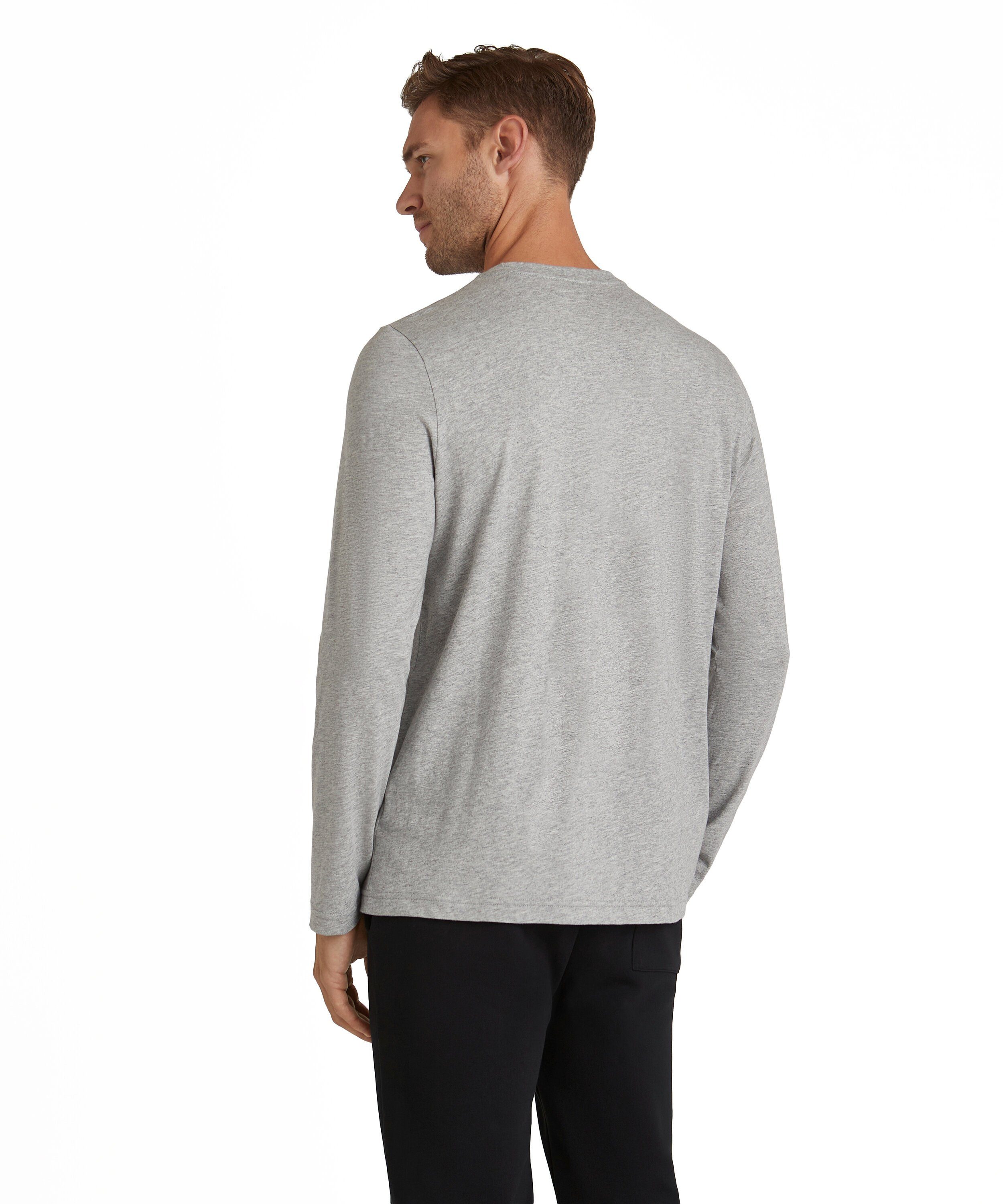 (3400) (1-tlg) grey hochwertiger T-Shirt FALKE light Pima-Baumwolle aus