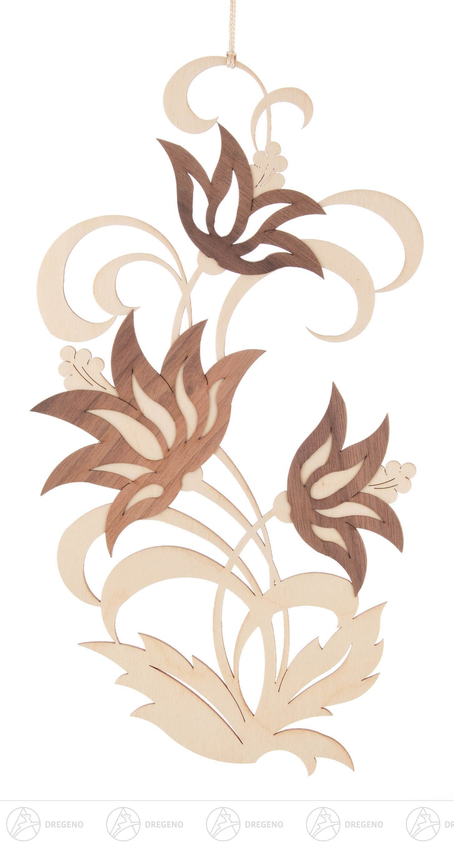 Dregeno Erzgebirge Fensterbild Fensterschmuck Fensterbild Lotusblüten Breite x Höhe ca 14,5 cmx27