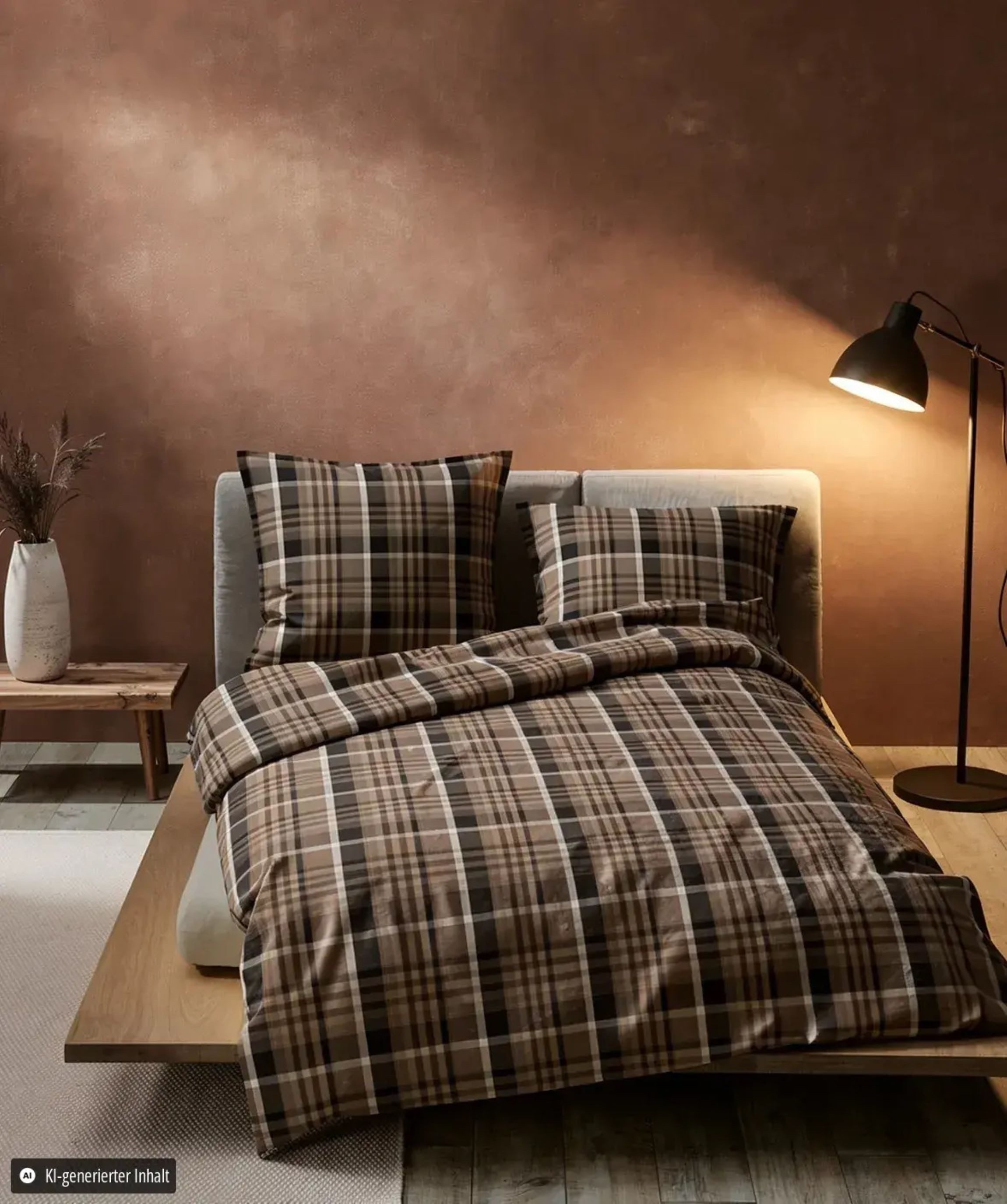 fleuresse Bettwäsche Fleuresse Lech Edelflanell Bettwäsche 135x200 Karo braun schwarz 60508, Flanell, 2 teilig, traumhaft weicher Flor