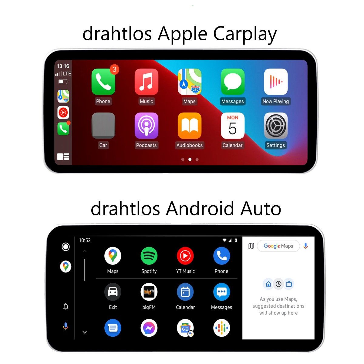 GABITECH Android 14 Autoradio CarPlay GPS für Mercedes C/GLC/V/X W205 NTG 5.0 Autoradio (Bluetooth, WLAN (Wi-Fi), Mobilfunknetz (3G/4G/optional 5G), Drahtlose V – Bild 4 von 5
