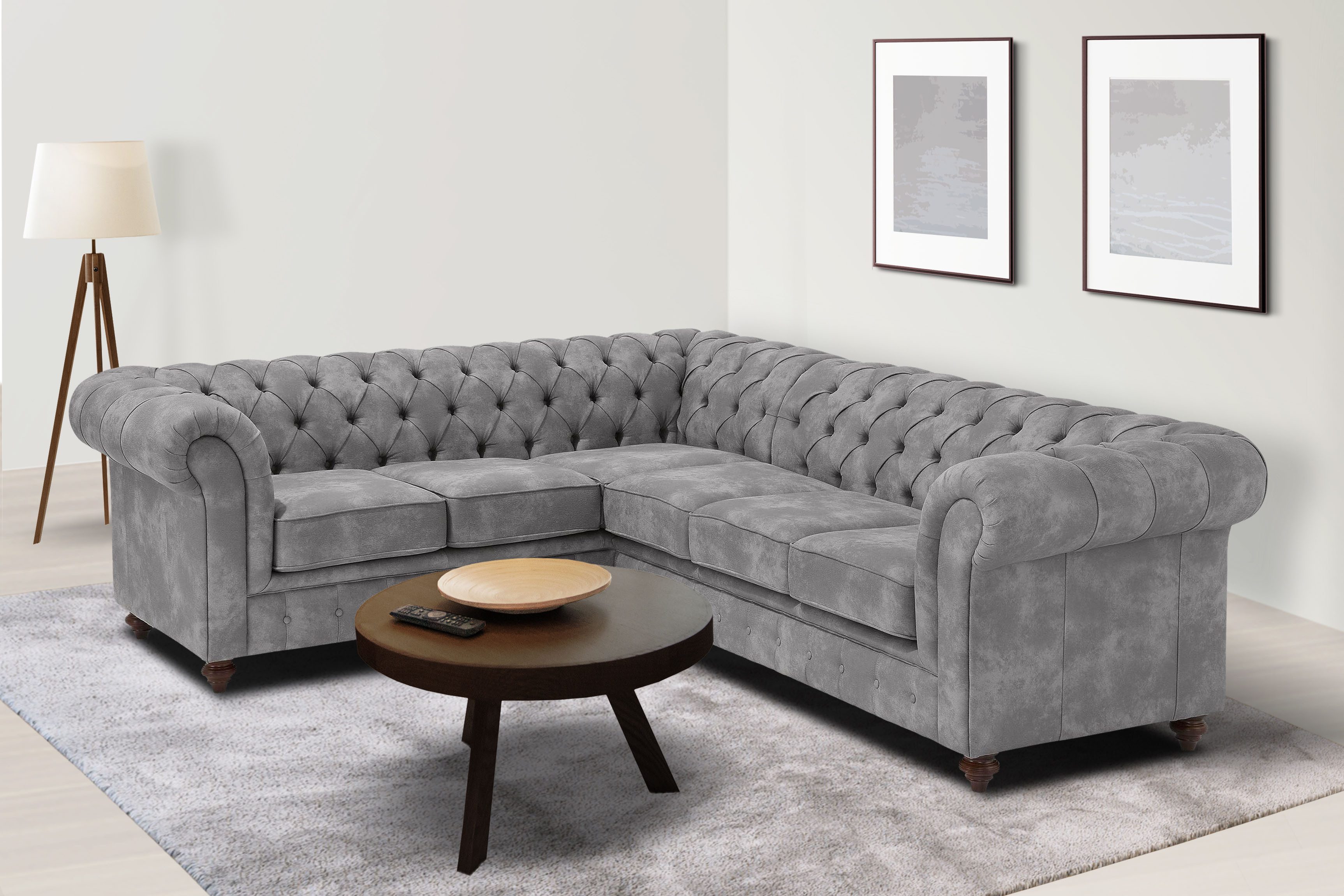 Home affaire Chesterfield-Sofa Chesterfield Ecksofa, auch günstig online kaufen