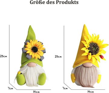Novzep Comicfigur 2 Stück Sonnenblume Wichtel,Handgefertigte Gefüllte Gesichtslose Puppe (2 St)
