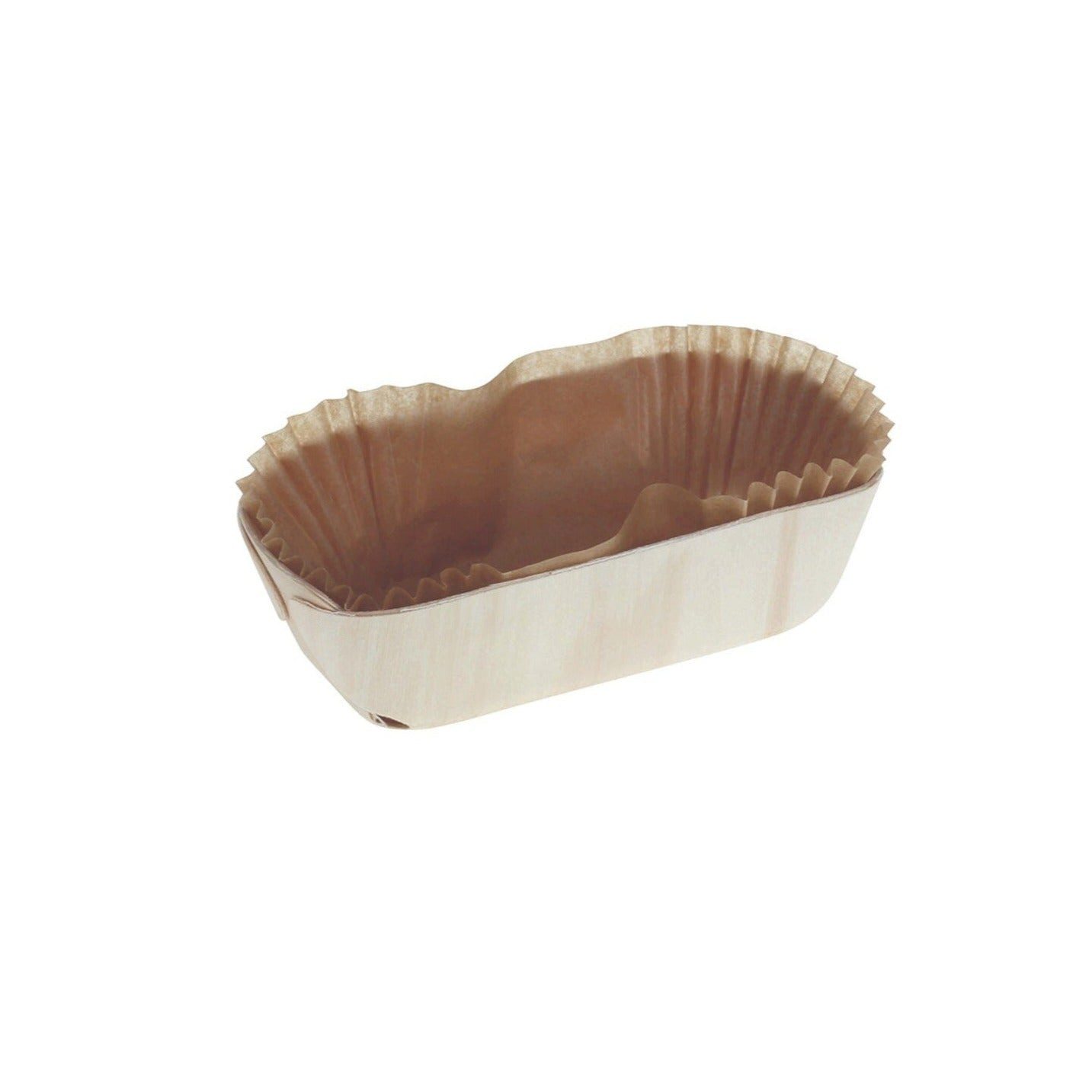 wisefood Backform Holzbackform inkl. Backpapier - 125x58x40mm - ca., (585-tlg)