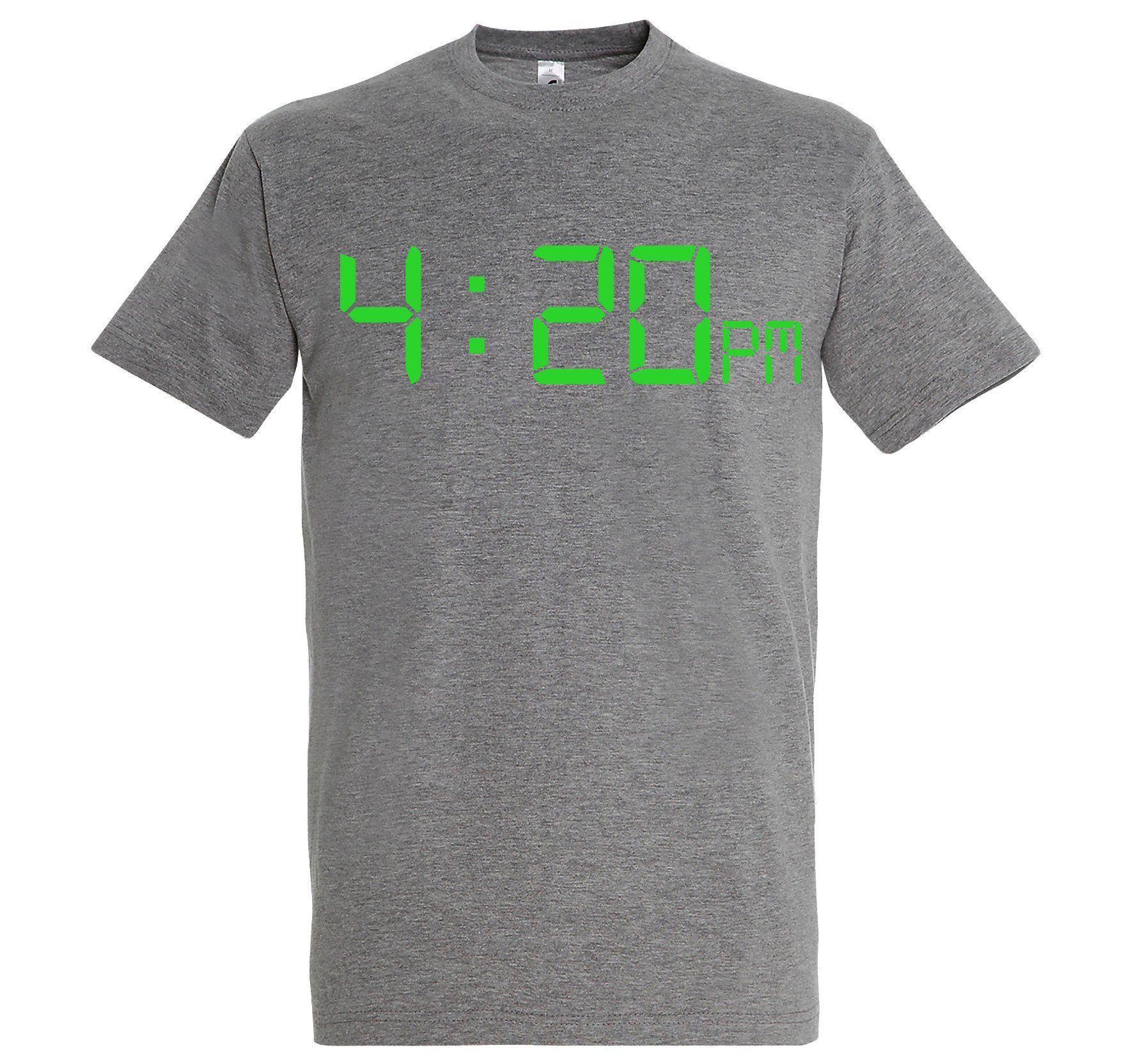 Youth Designz T-Shirt 4:20 Herren T-Shirt mit lustigem Frontprint Grau