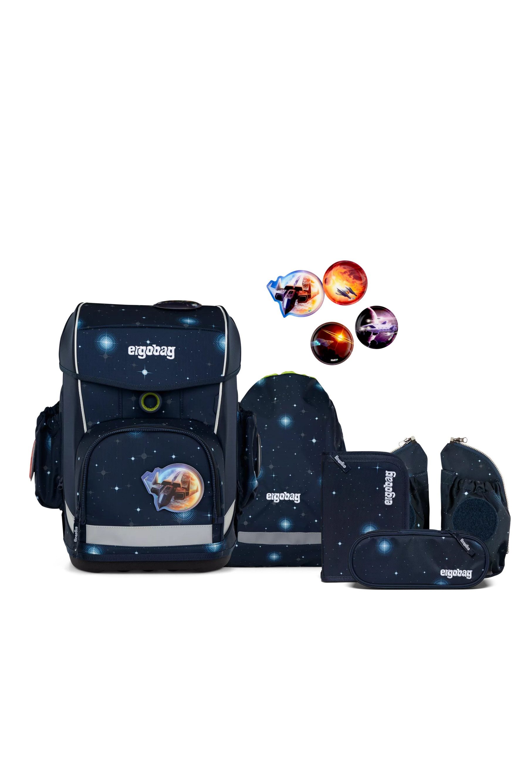 ergobag Schulranzen cubo light Set (6-tlg., 5-teiliges Set)