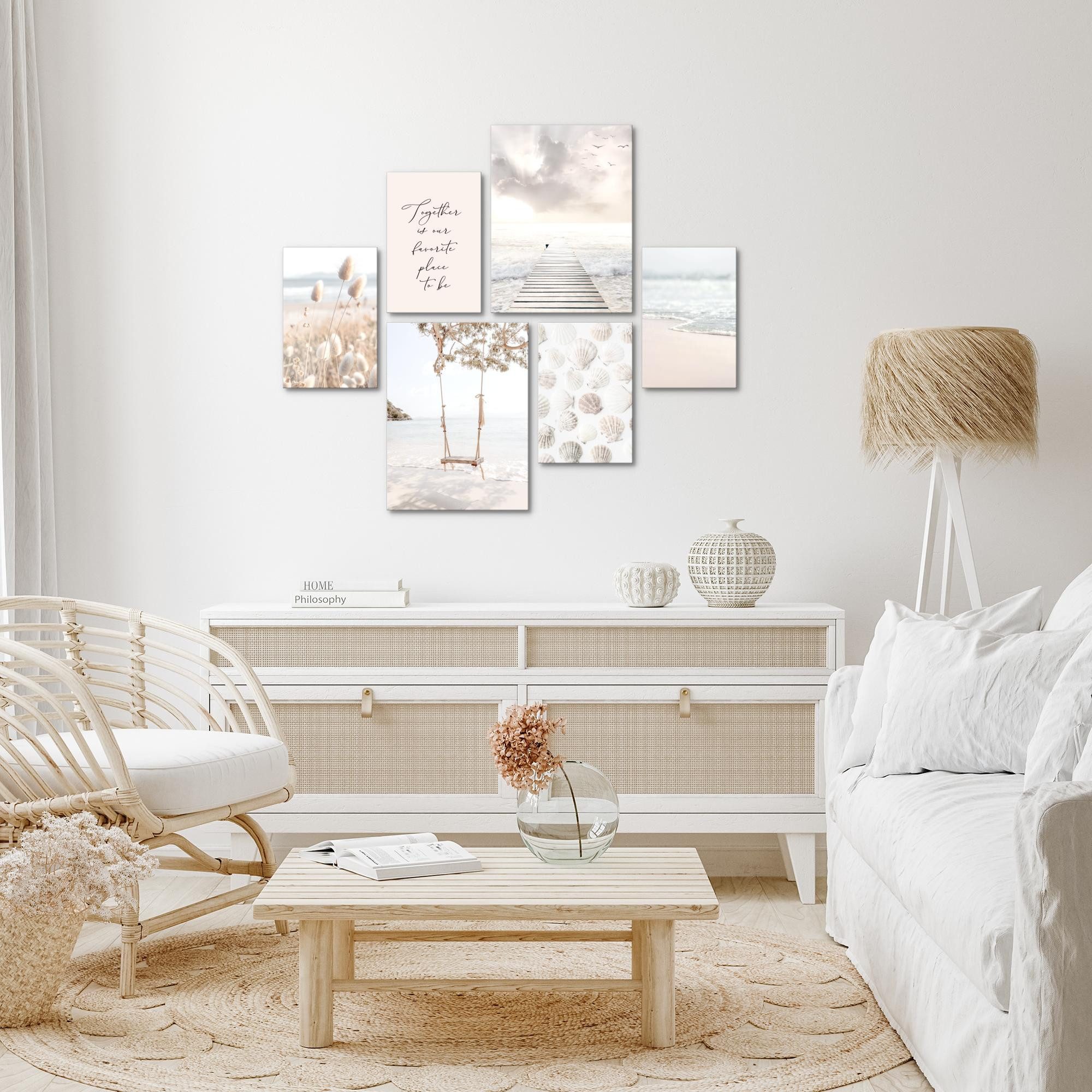 Novart Wandbild Natur Landschaft Beige KEIN EXTRA RAHMEN BENÖTIGT Modern De günstig online kaufen