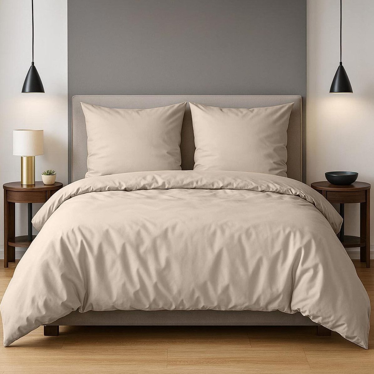 TRAUMSCHLAF Bettwäsche Pure, Mako Satin, 2 teilig, hochwertige Satin Bettwäsche