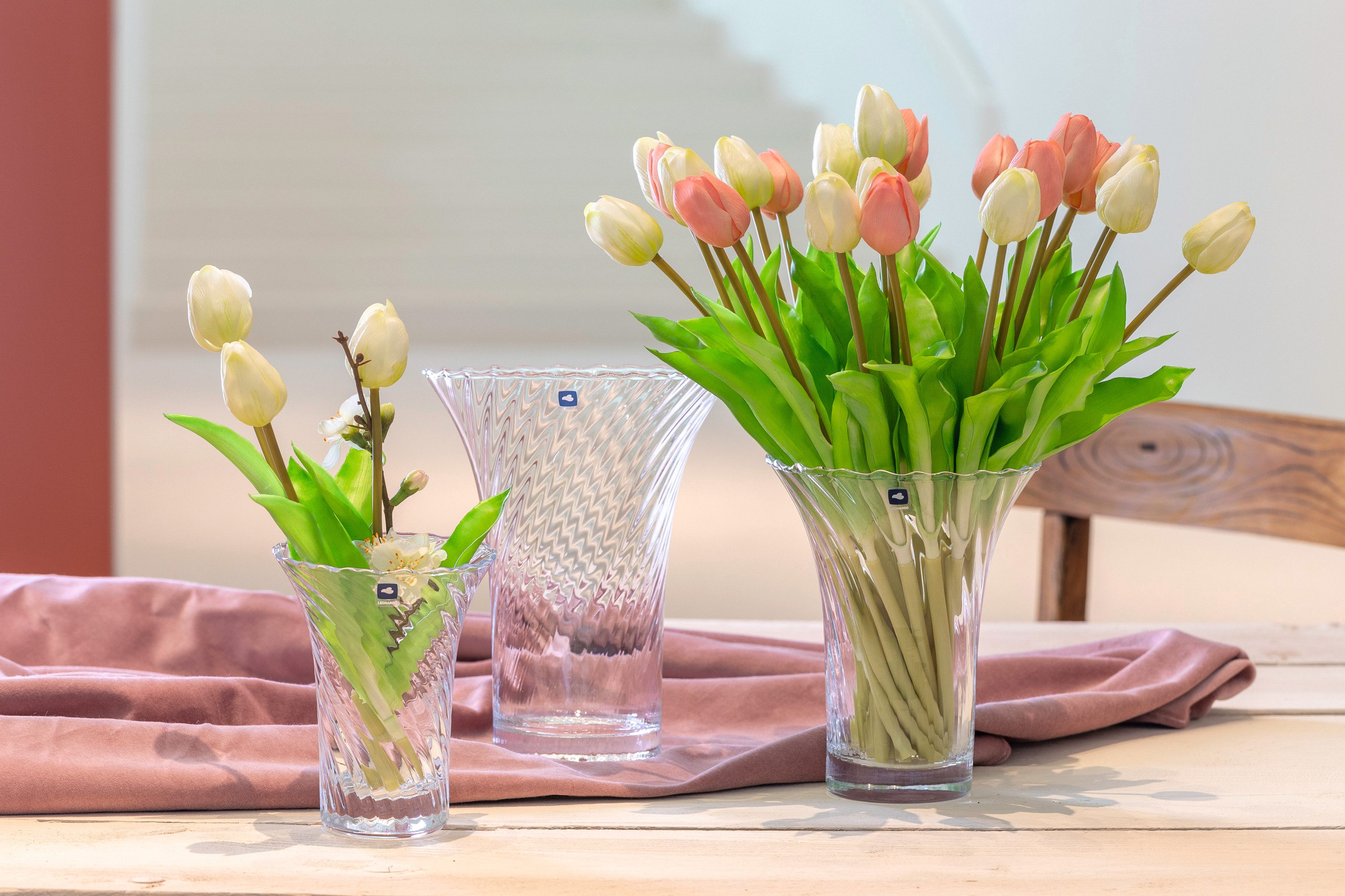 LEONARDO Tischvase Solifleurvase RAVENNA, Höhe ca. 26,5 cm (1 St), aus Glas, handgefertigt, Spülmaschinenfest