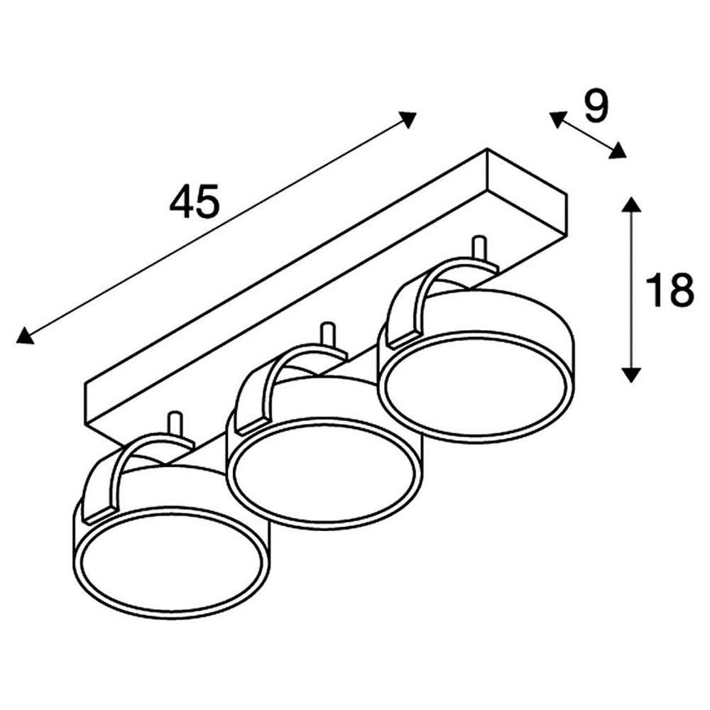 Deckenspot Angabe, Deckenspot, Deckenstrahler, warmweiss, Nein, enthalten: Wand- weiß, GU10, und SLV Kalu, Deckenspot keine Leuchtmittel Aufbaustrahler 3-flammig,