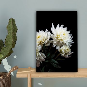OneMillionCanvasses® Leinwandbild Blumen - Chrysantheme - Weiß - Natur - Botanisch, (1 St), Leinwandbild fertig bespannt inkl. Zackenaufhänger, Gemälde, 20x30 cm
