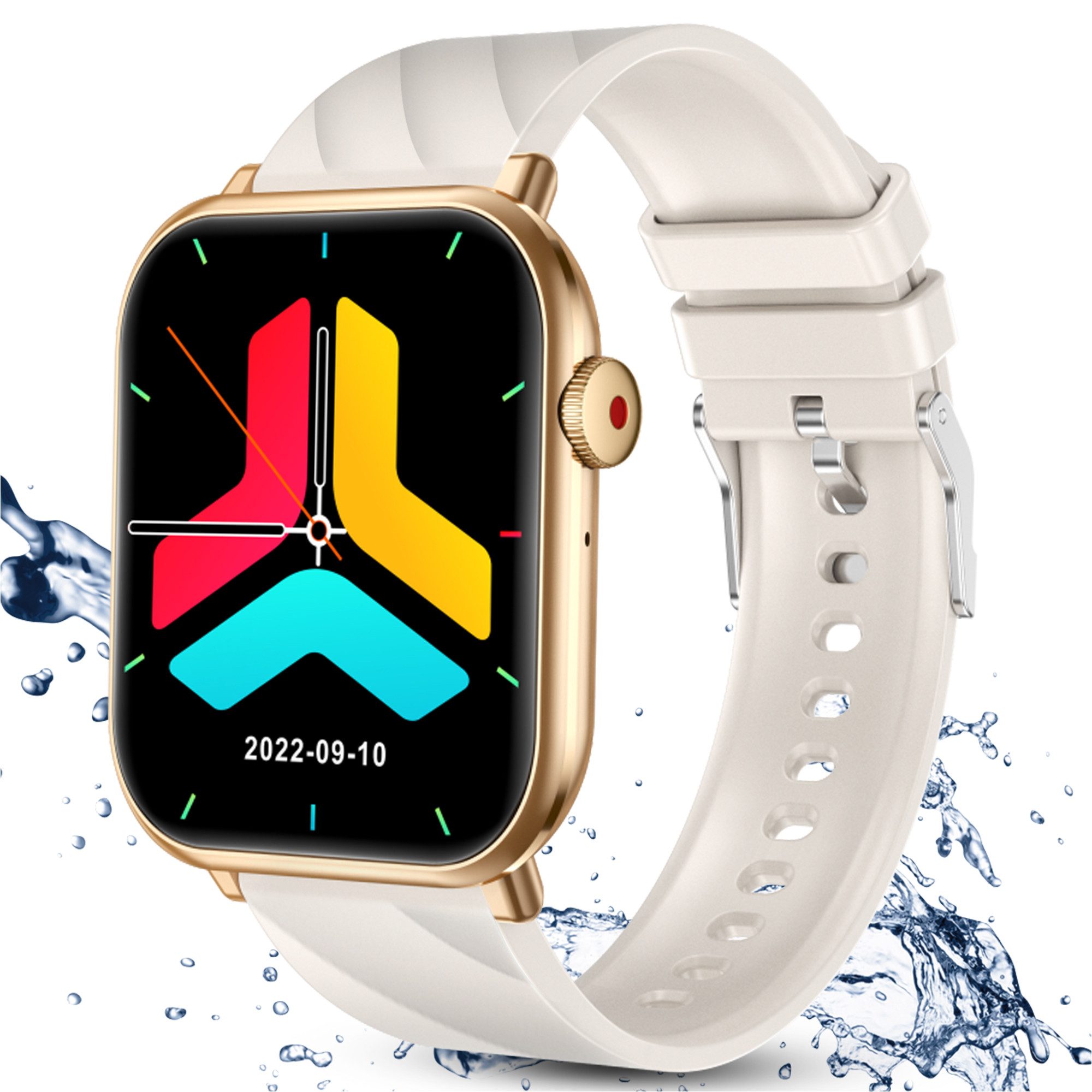 BRAIDOL Smartwatch,Fitness Tracker Uhr für Damen Herren mit Telefonfunktion Smartwatch (5 cm/1,96" HD Voll Touchscreen Zoll) IP67 Wasserdicht Fitness Uhr, Fitness Tracker mit Schrittzähler, Pulsmesser, Frauengesundheit,Schlaftracking, Kalorienverbrauch