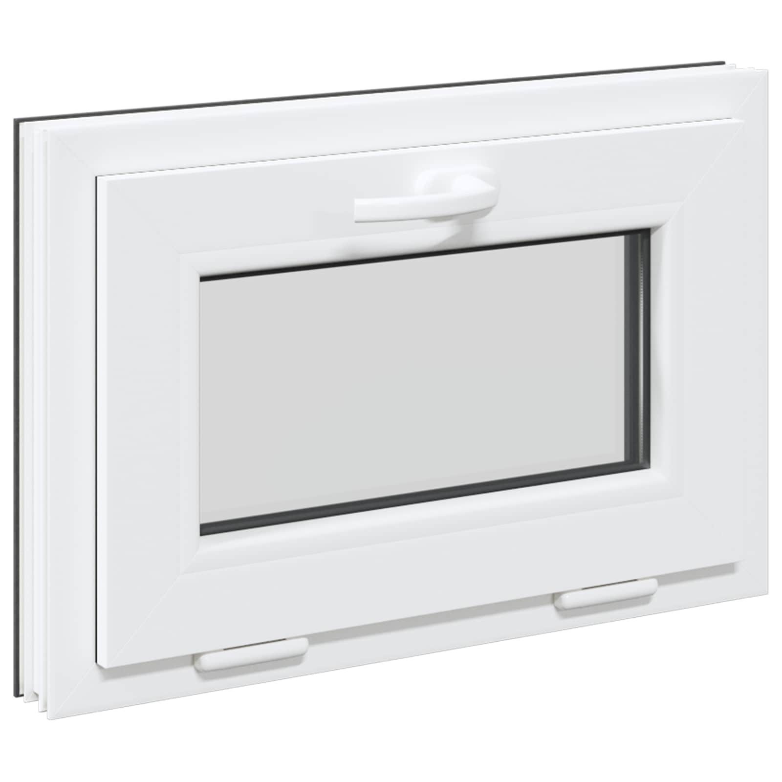 vidaXL Fenster Kellerfenster RISOR 60 x 40 cm PVC und Glas Anthrazit, (1 St)