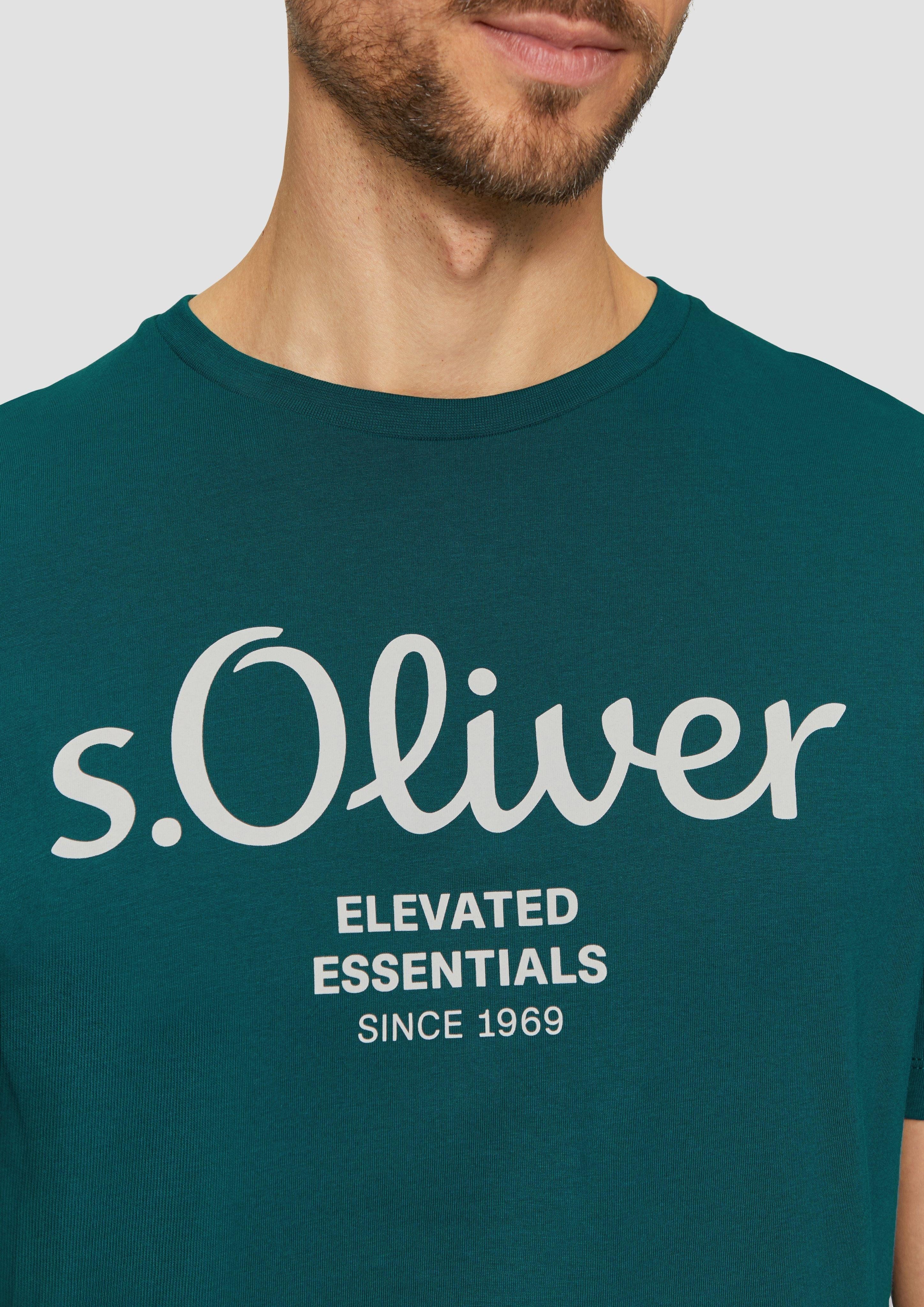 s.Oliver Kurzarmshirt T-Shirt mit Logo-Print Artwork günstig online kaufen