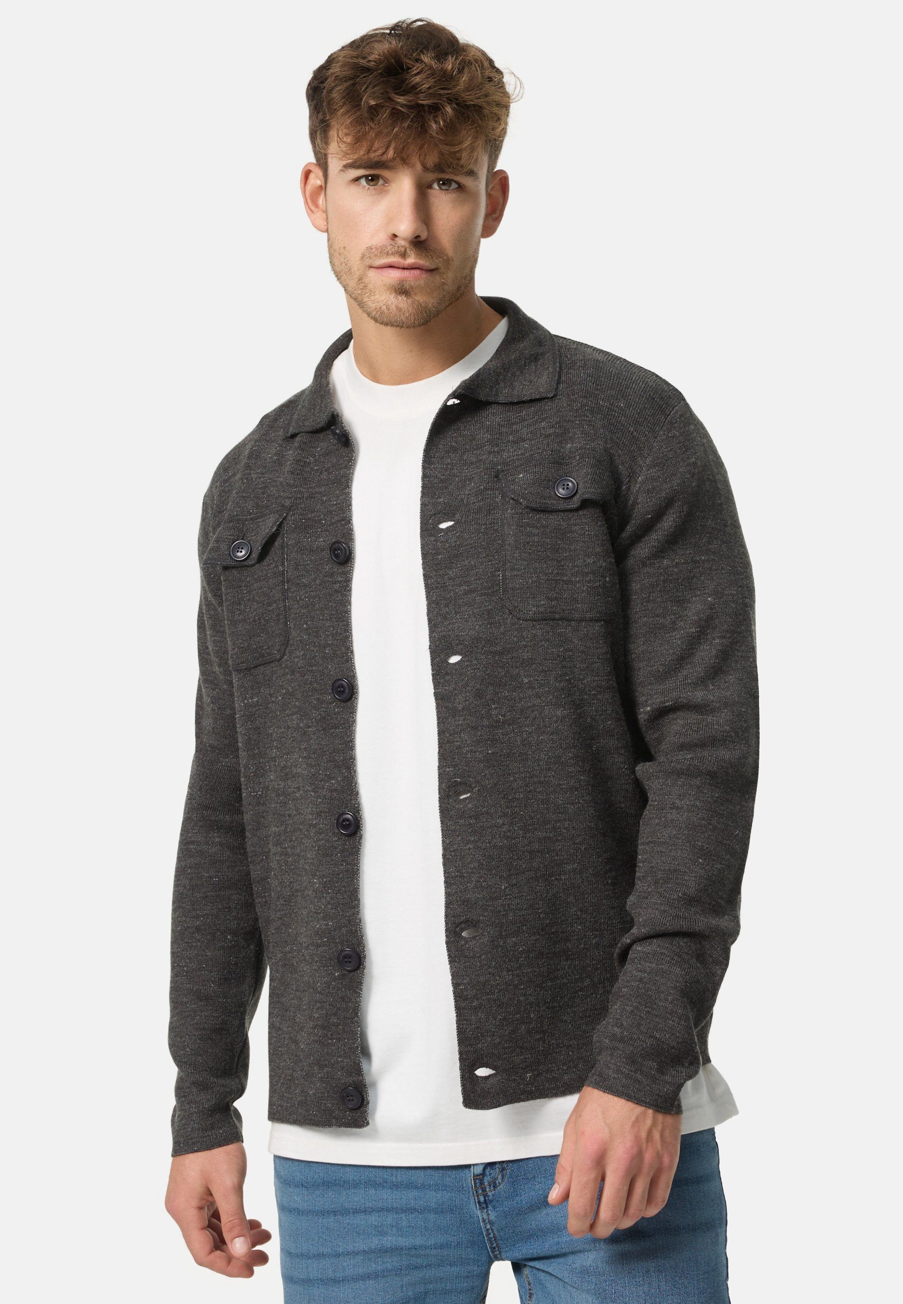 Indicode Mix Jeff Cardigan Charcoal Bradshaw