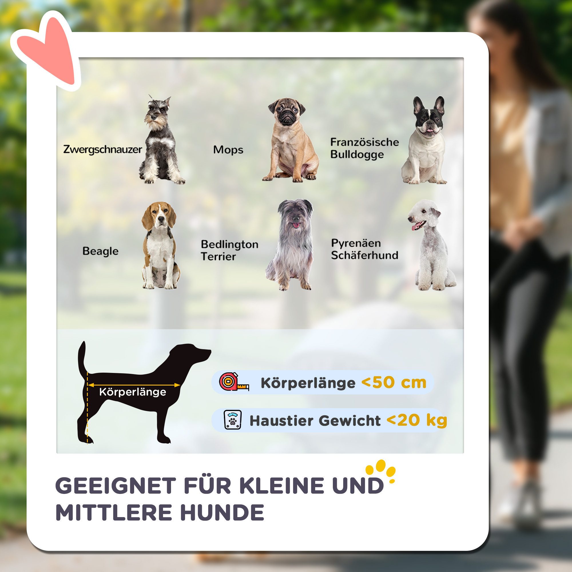 PawHut Hundebuggy Hundewagen, Katzenbuggy, mit Seitentaschen, Netzfenster, (Hundetrolley, 1-tlg), für kleine und mittelgroße Hunde bis 20 kg, Oxford-Gewebe, Bla – Bild 4 von 5