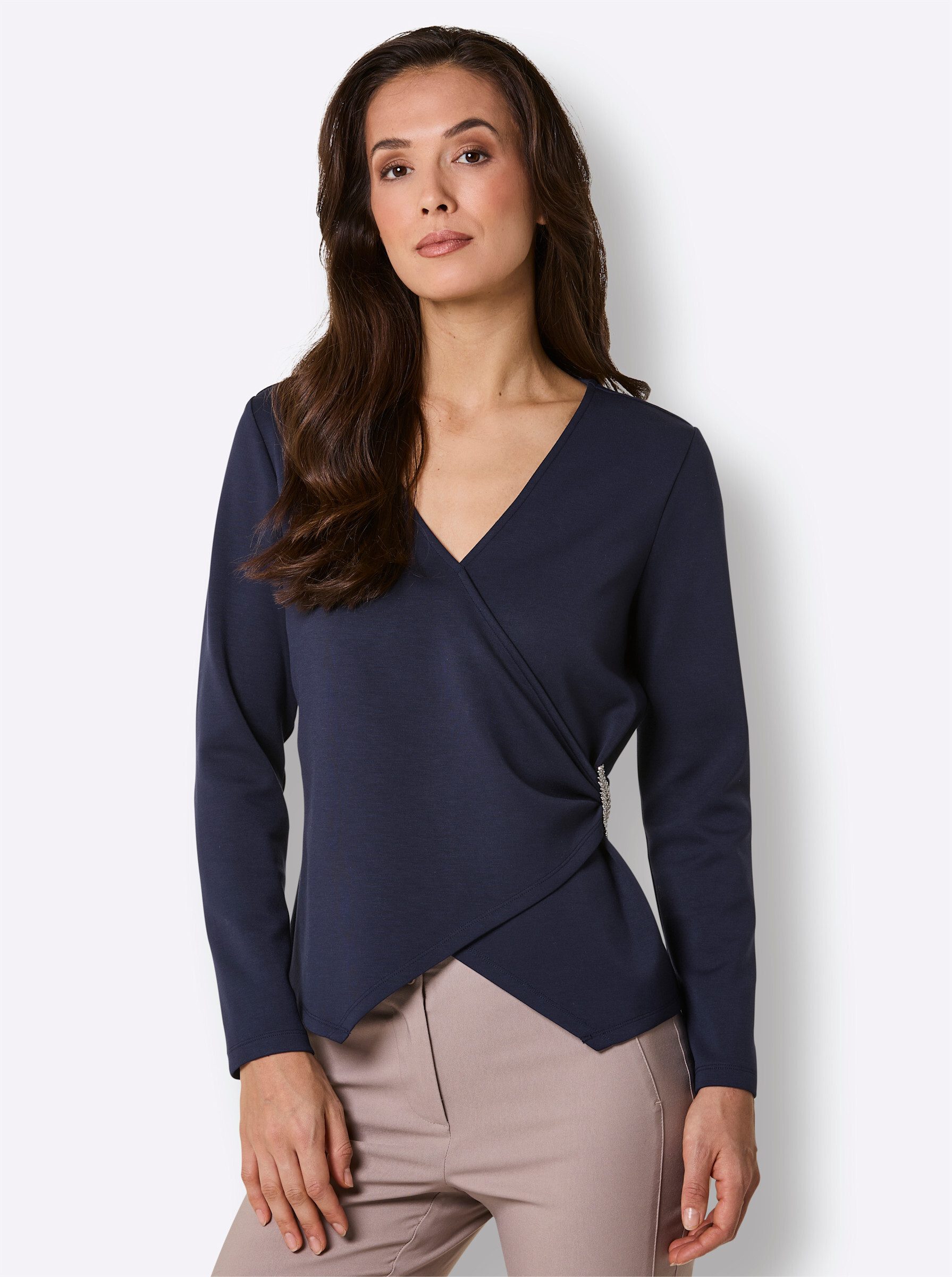 creation L T-Shirt Modal-Mix-Sweatshirt Langarm