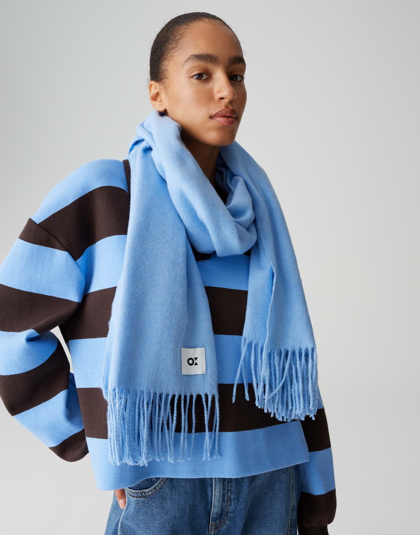 OPUS Schal ANELL mit Fransen ANELL weicher Schal mit Fransen, one size, wei günstig online kaufen