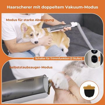 Katio Kadio Hundeschermaschine Hundeschermaschine mit Staubsauger, mit 8 Tierpflegewerkzeugen
