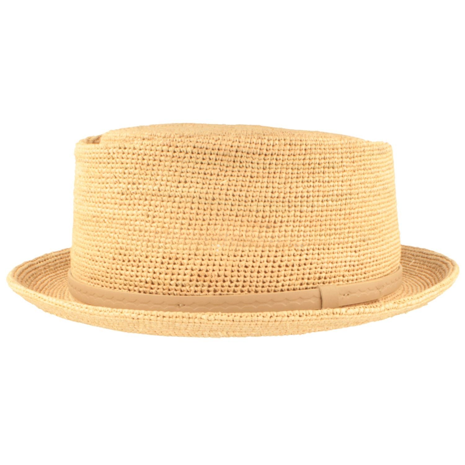 Fiebig Strohhut Moderner formstabiler Raffia Stroh-Porkpie