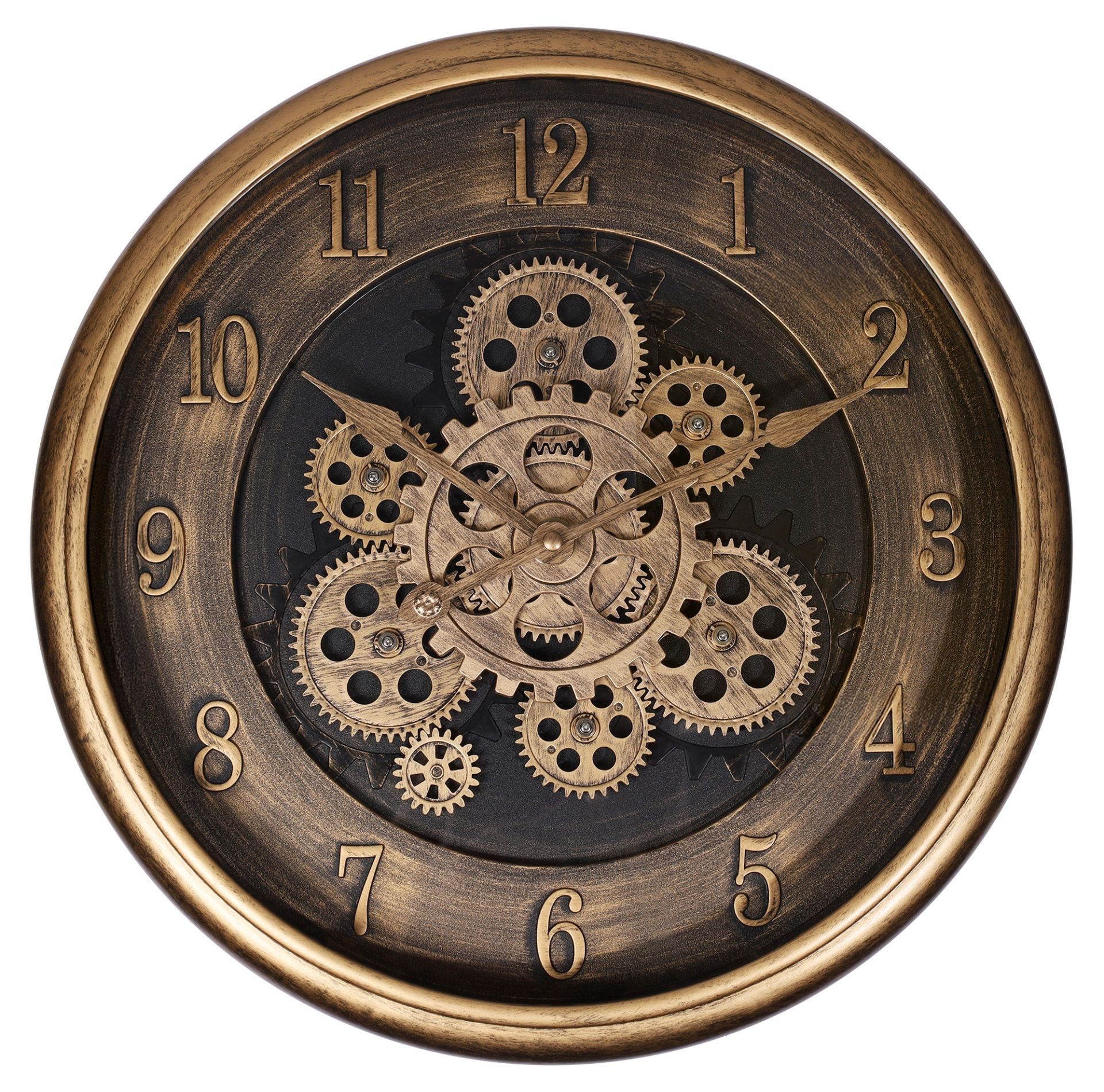 Hermann Jäckle Wanduhr 3115F 40 cm Industrial roségold sichtbares Räderwerk