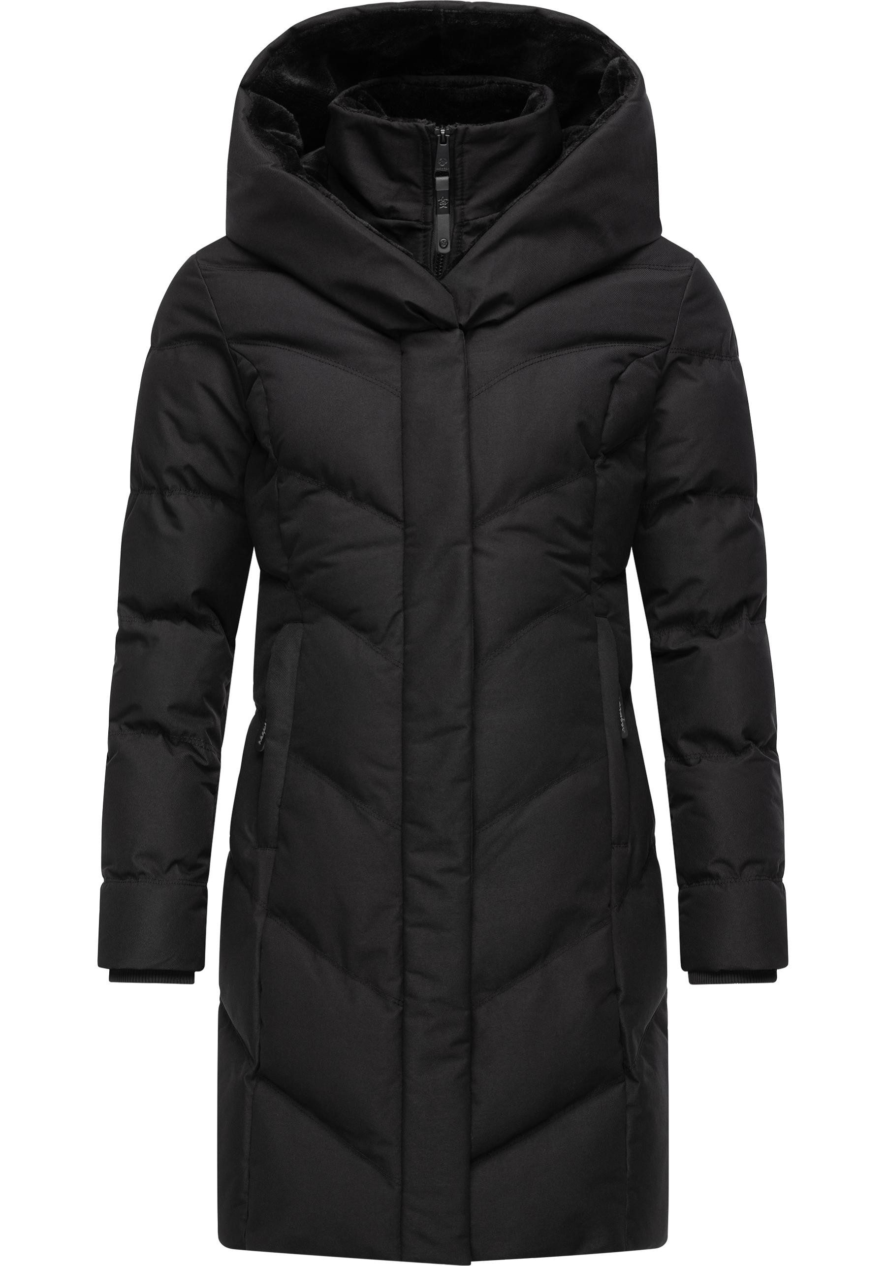 Ragwear Steppmantel Natalka Cosy wasserdichter Mantel mit flauschigem Kunstfell-Kragen