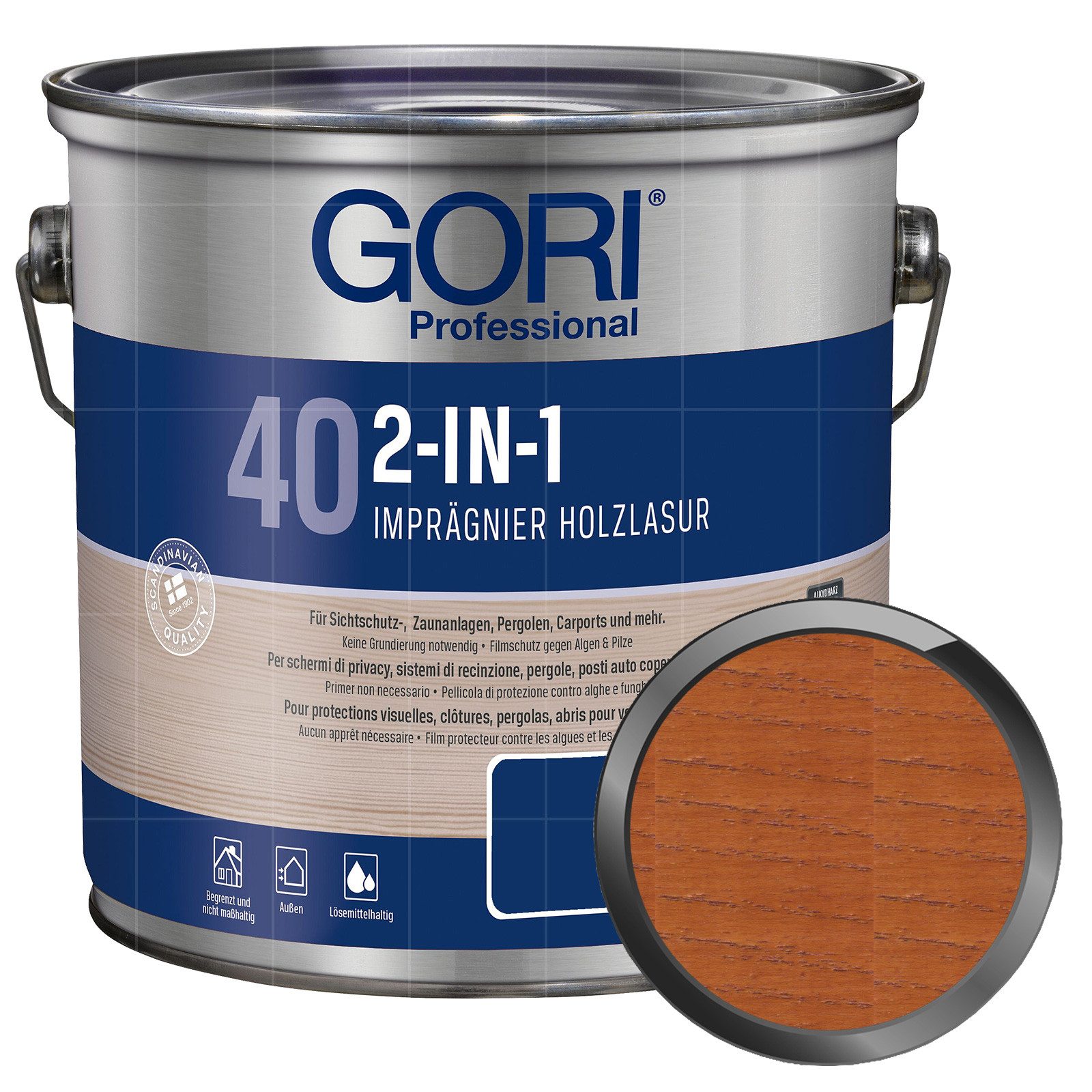 GORI Holzschutzlasur 40 2in1 Imprägnier Holzlasur - 5 Ltr