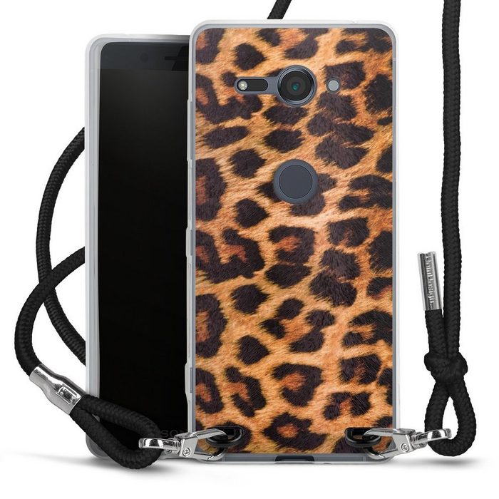 DeinDesign Handyhülle Leopard Fell Animalprint Leo Print Sony Xperia XZ 2 Compact Handykette Hülle mit Band Case zum Umhängen