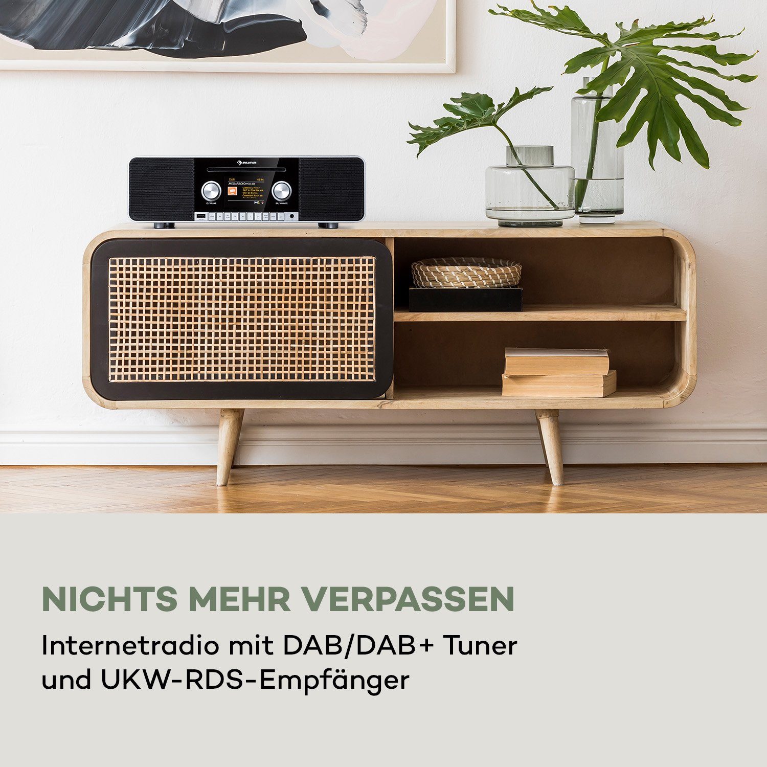 (DAB/DAB+ 10 W) UKW-RDS-Empfänger;Internetradio, Tuner Connect und Auna MKII Radio Schwarz CD